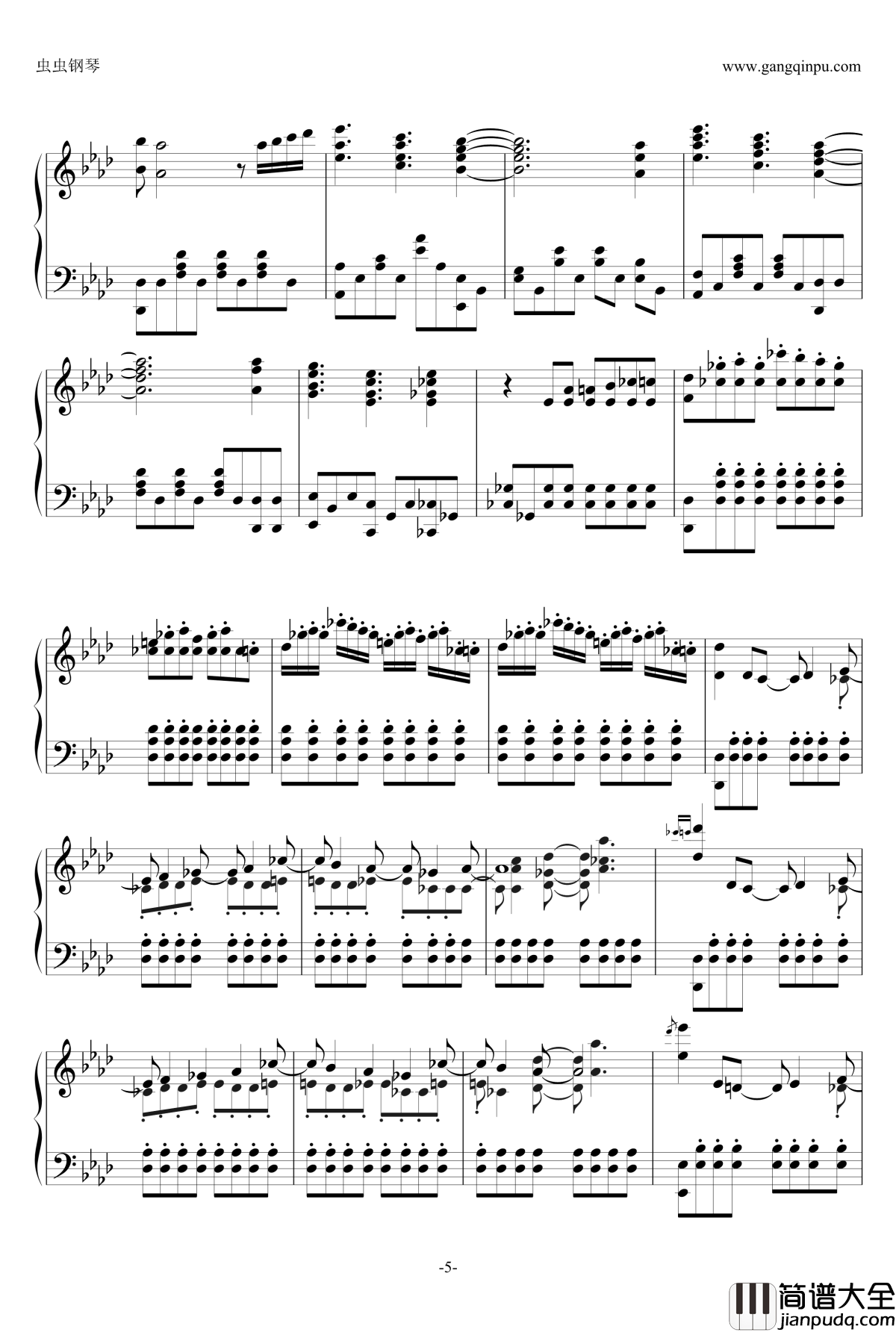 Let_It_Go钢琴谱_最适合独奏原版_蓝色魔羯_冰雪奇缘