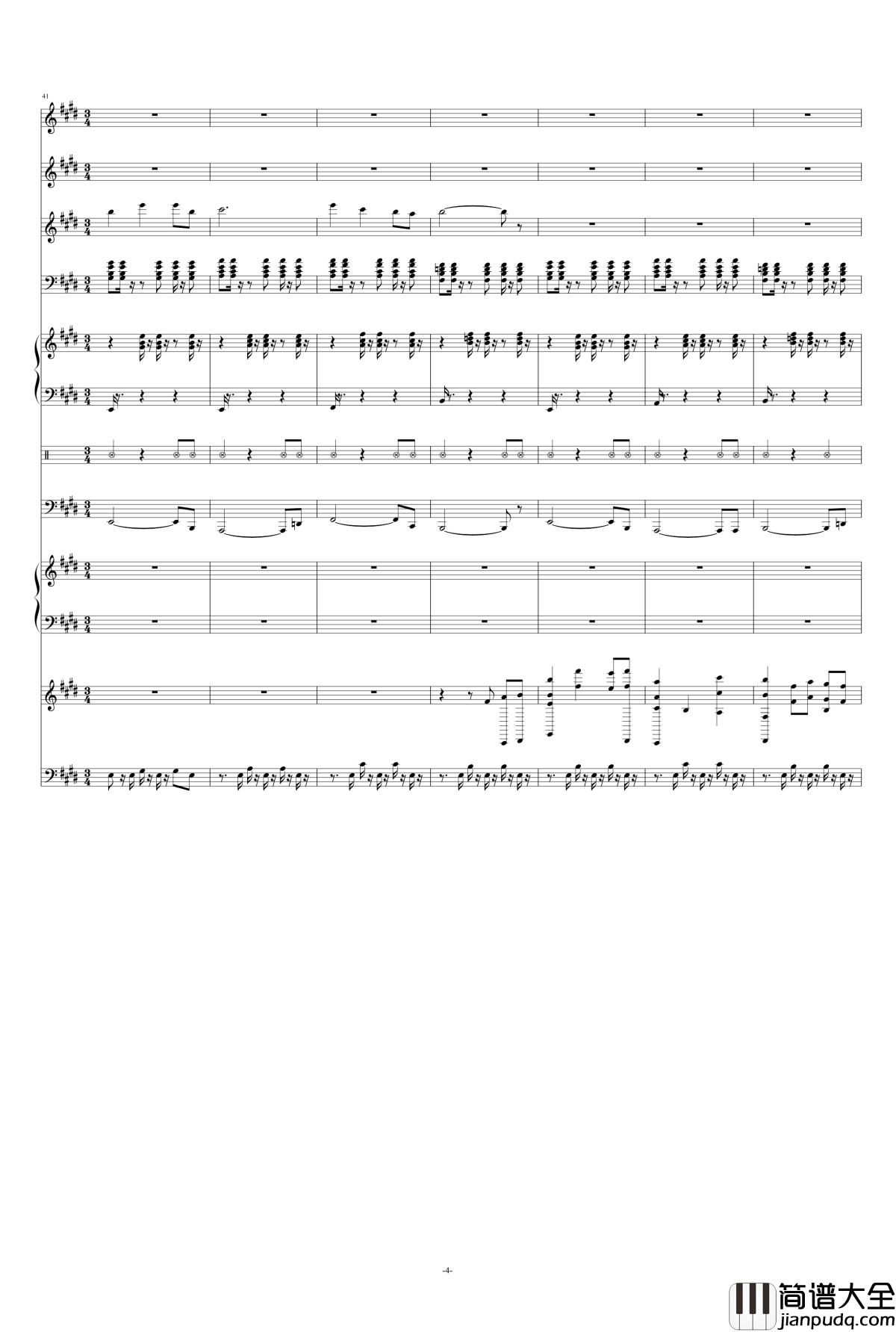 沂蒙山小调钢琴谱_总谱_彭丽媛