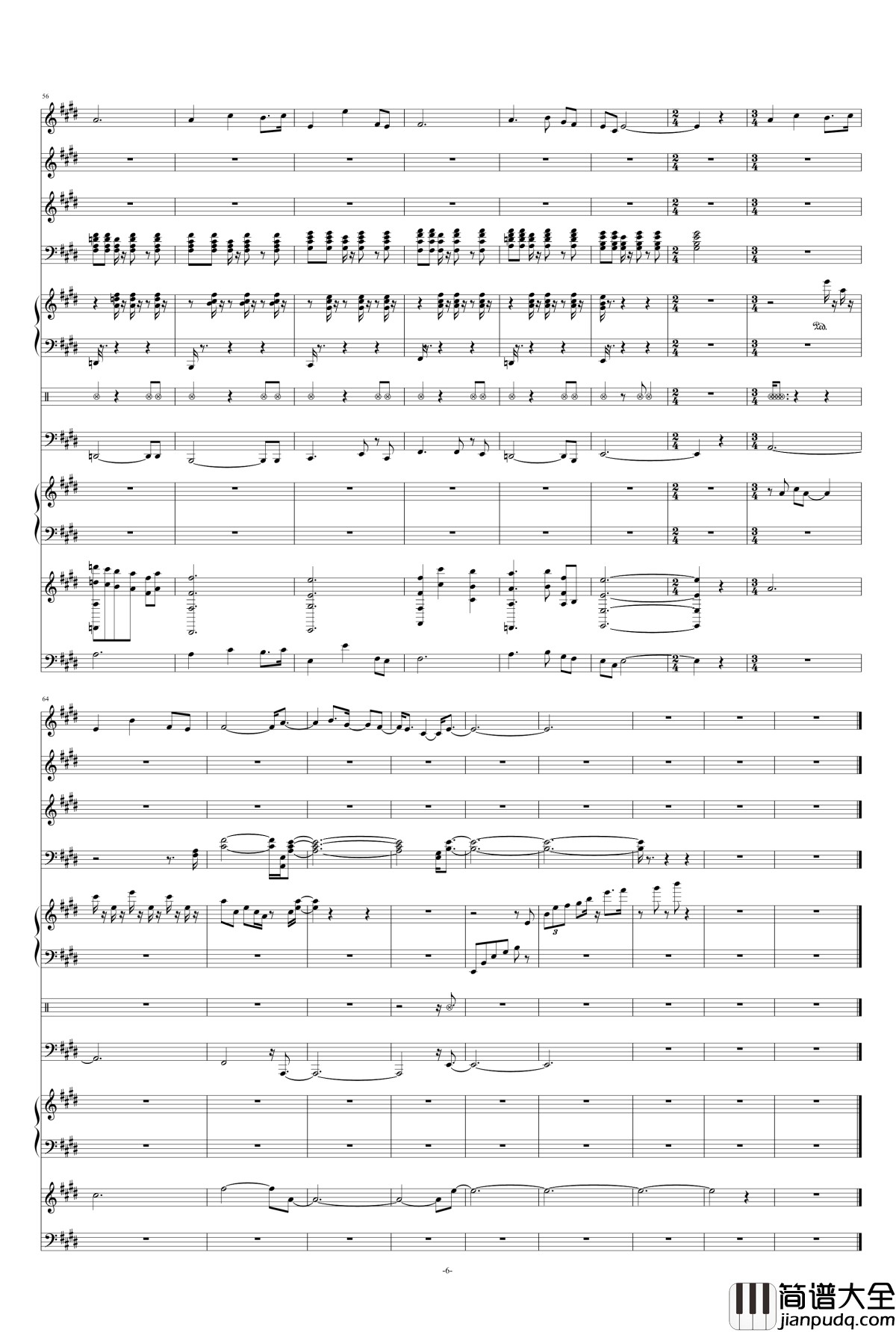 沂蒙山小调钢琴谱_总谱_彭丽媛