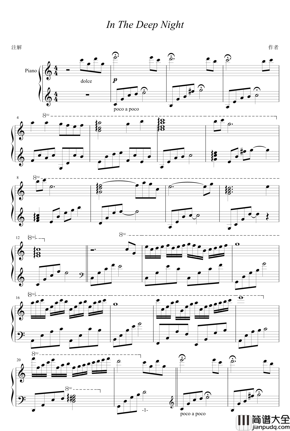 In_The_Deep_Night钢琴谱_Bruce_Knight