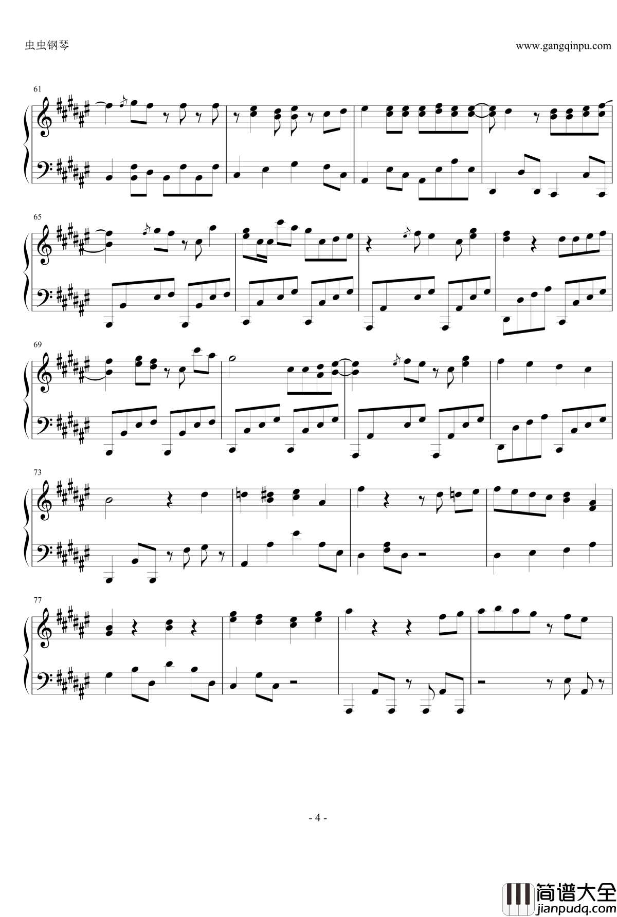 Insomnia钢琴谱_Craig_David_Craig_David