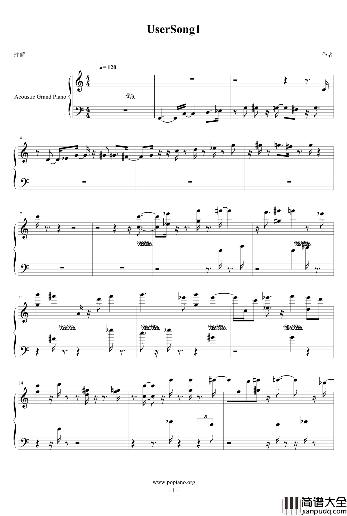 月精灵钢琴谱_eggming