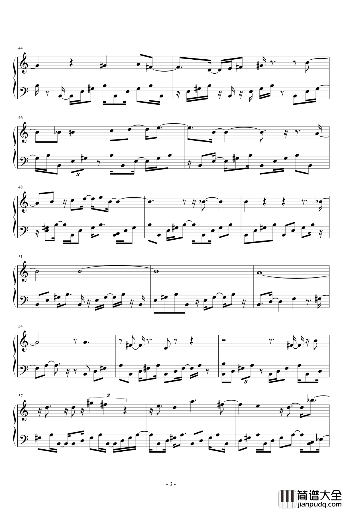 雪之境钢琴谱_eggming