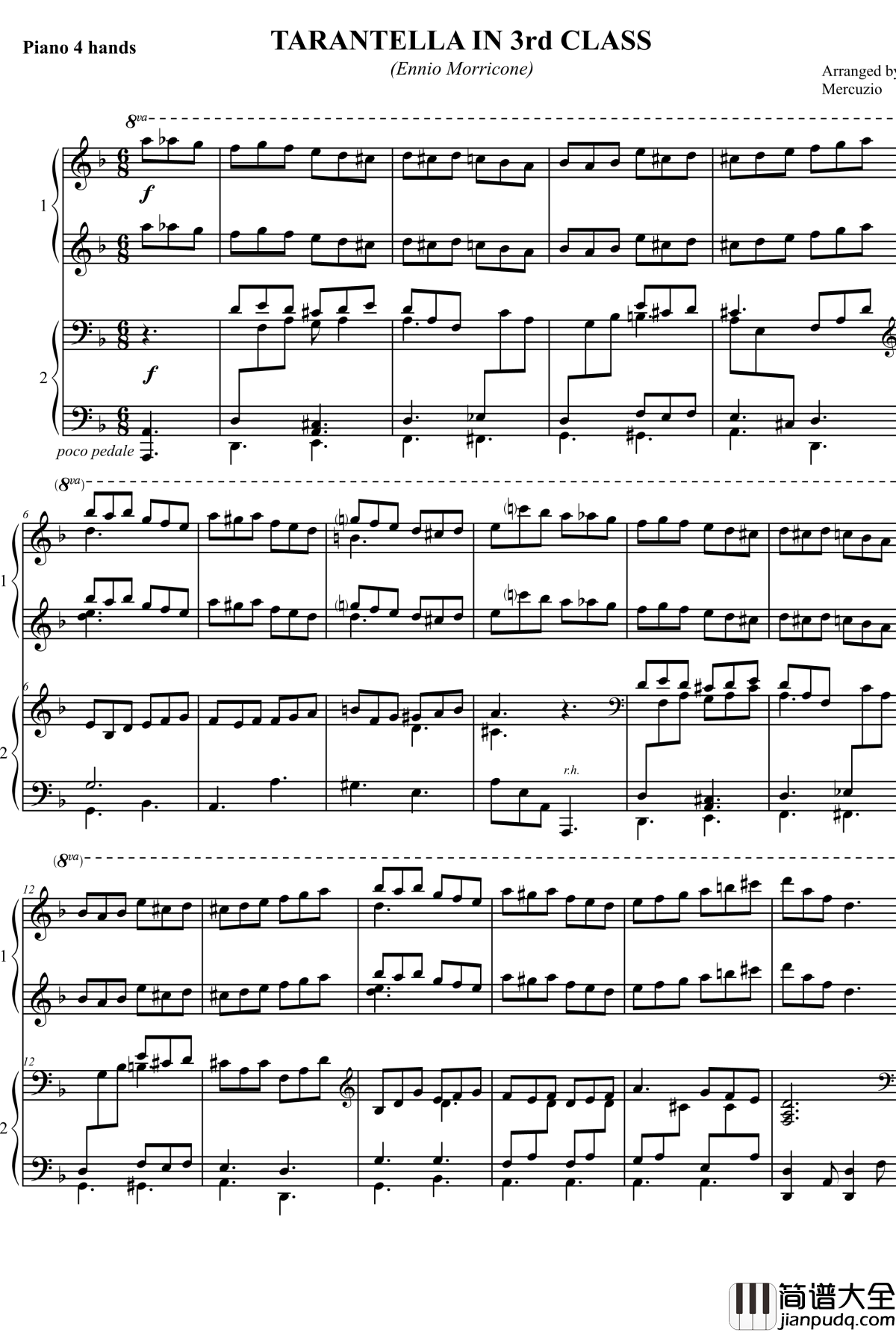 TARANTELLA_IN_3rd_CLASS钢琴谱_海上钢琴师