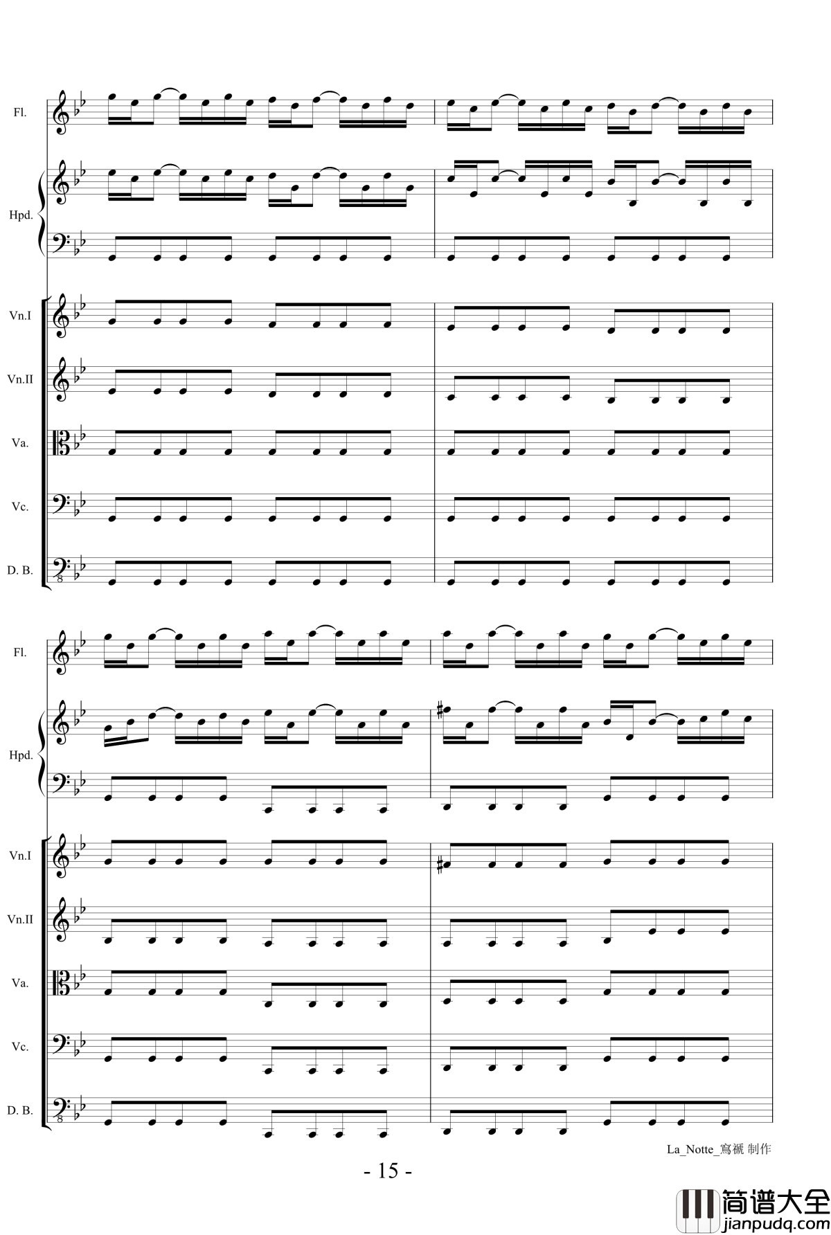 维瓦尔第长笛协奏曲钢琴谱_RV439夜La_Notte_第三乐章