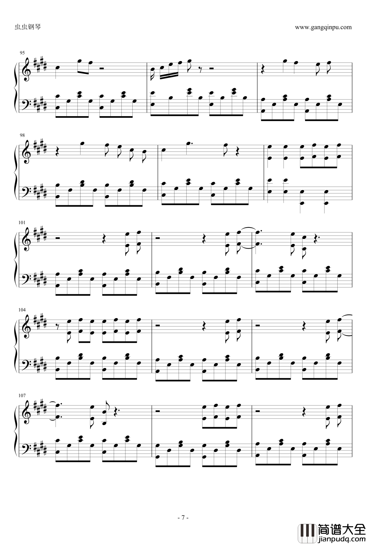 元气少女缘结神第二季OP钢琴谱_ENE_元气少女缘结神