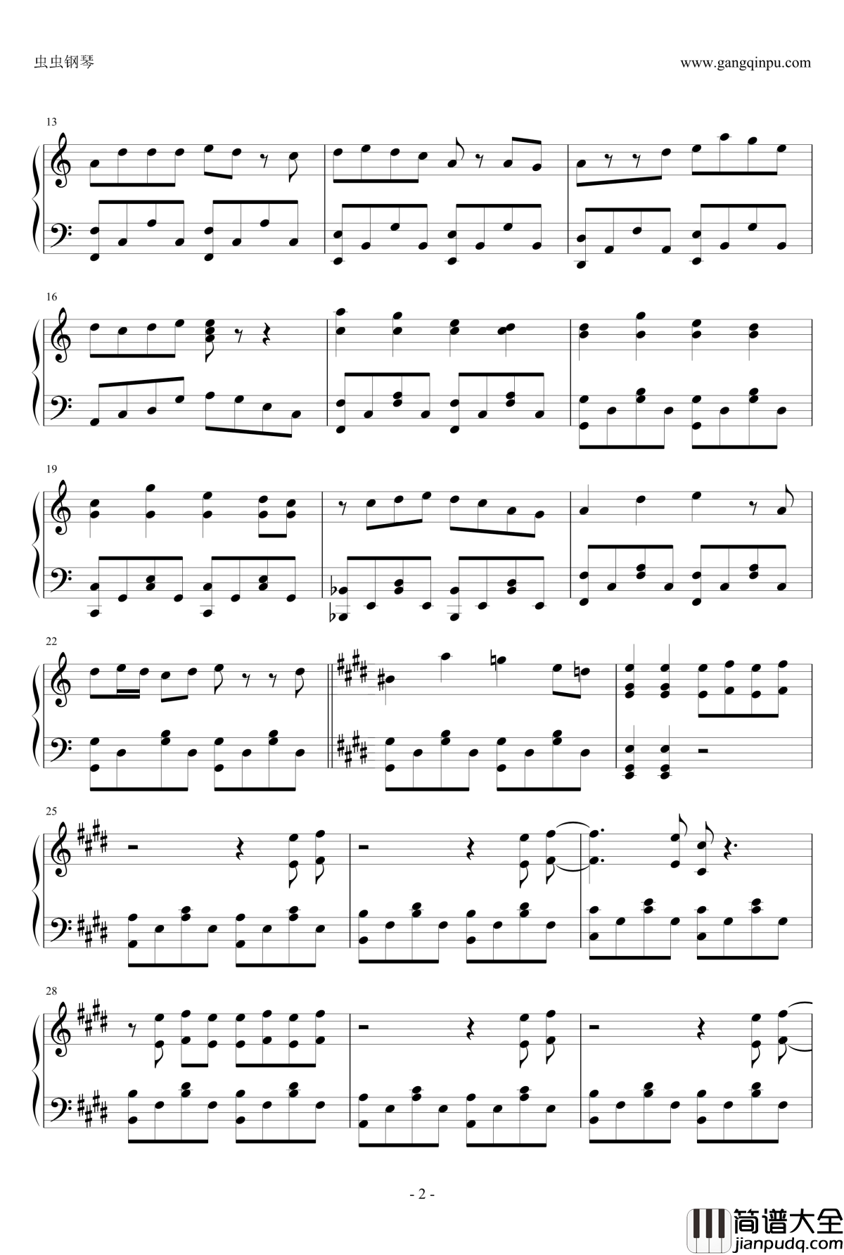 元气少女缘结神第二季OP钢琴谱_ENE_元气少女缘结神