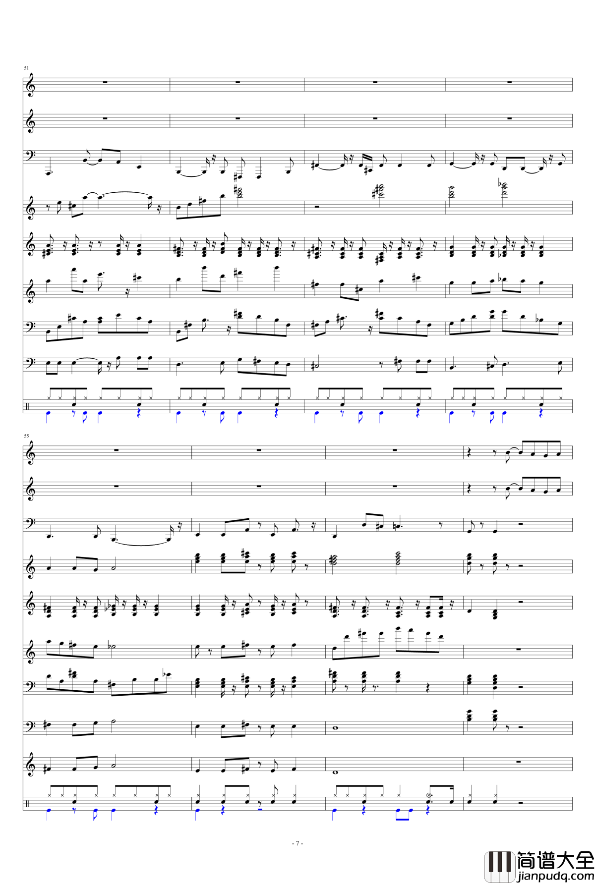 紫头发的女孩钢琴谱_v741201