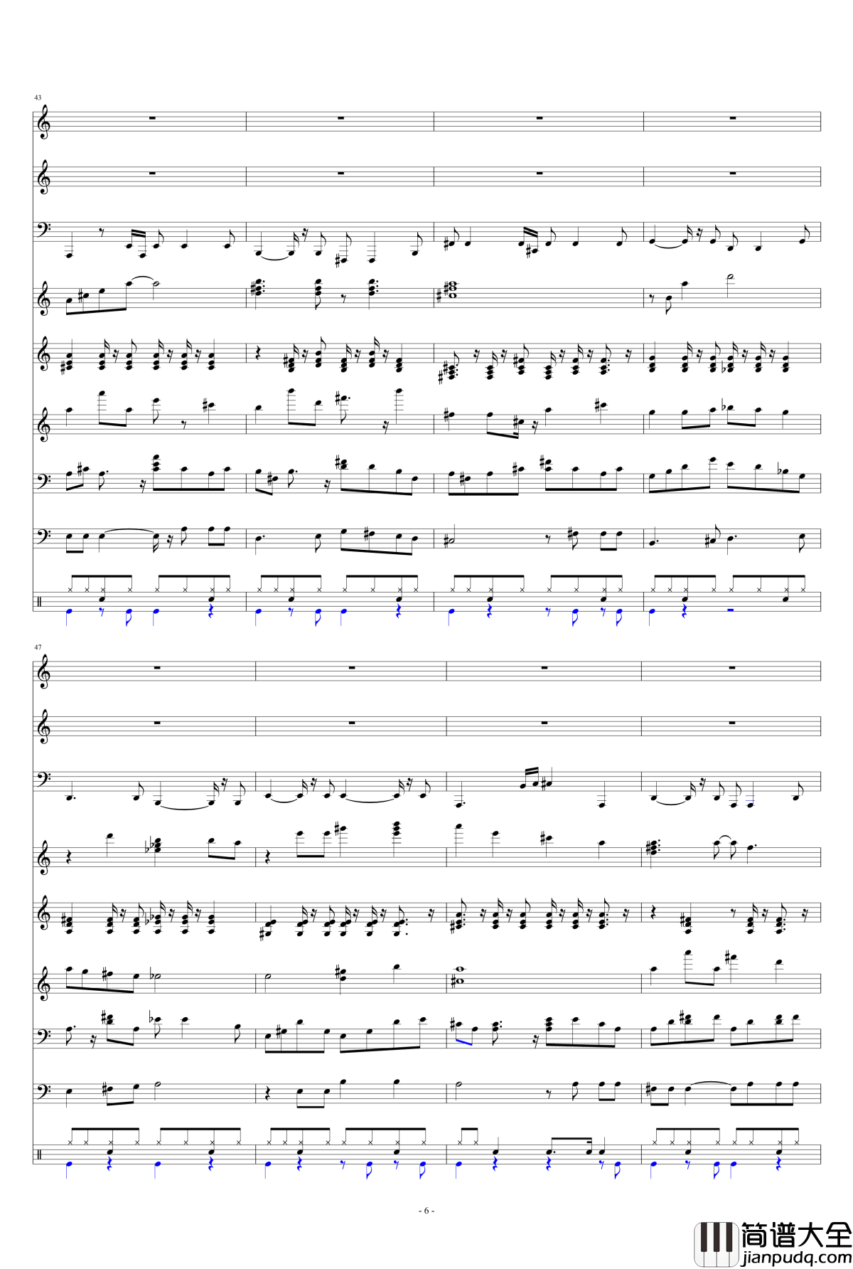 紫头发的女孩钢琴谱_v741201