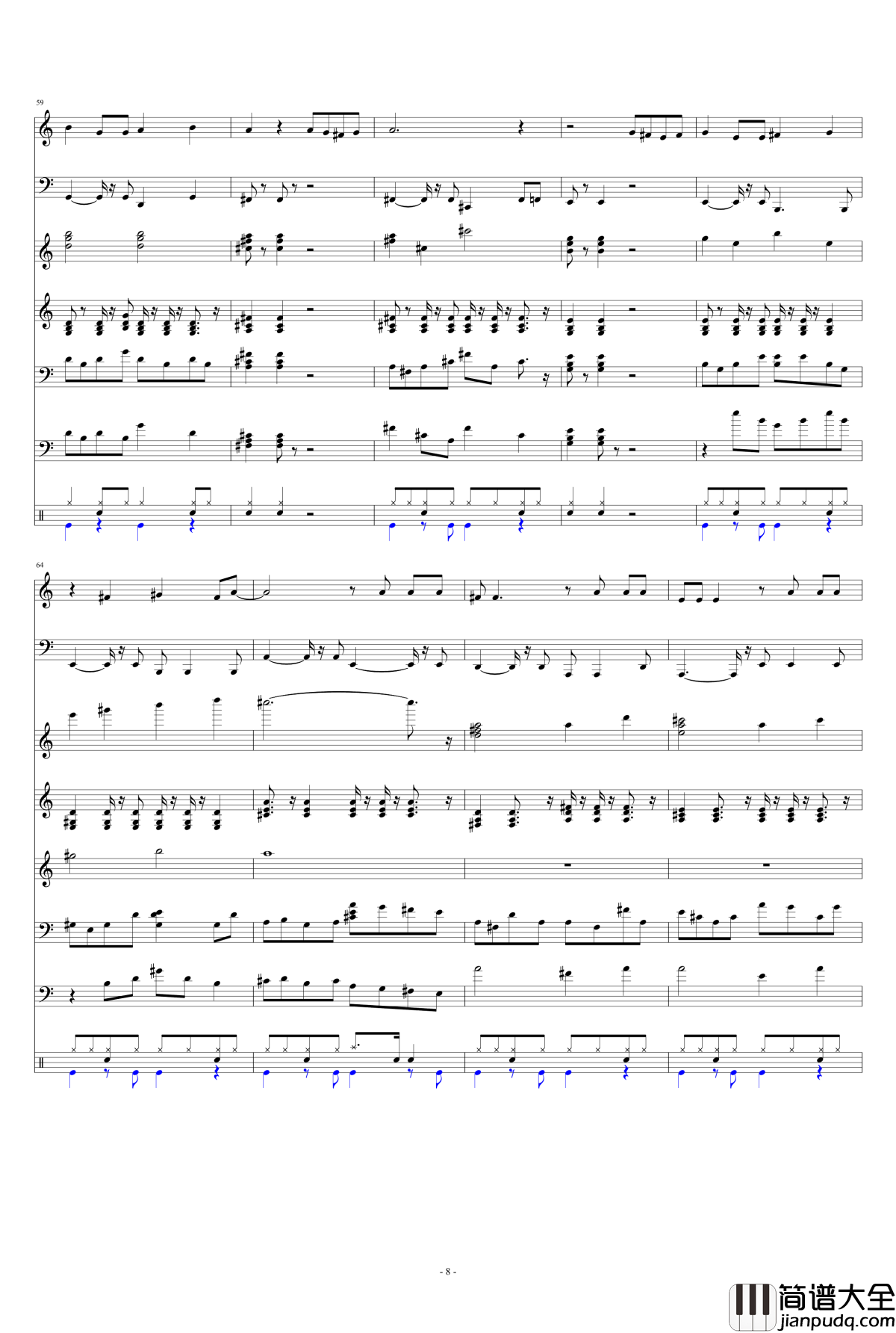 紫头发的女孩钢琴谱_v741201