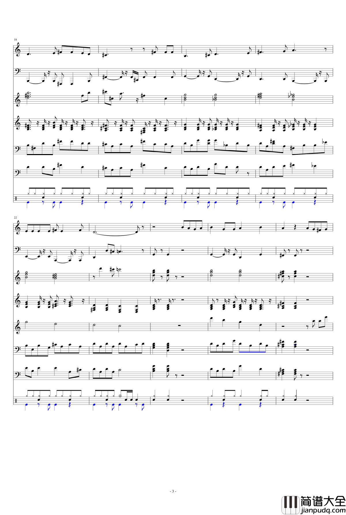 紫头发的女孩钢琴谱_v741201