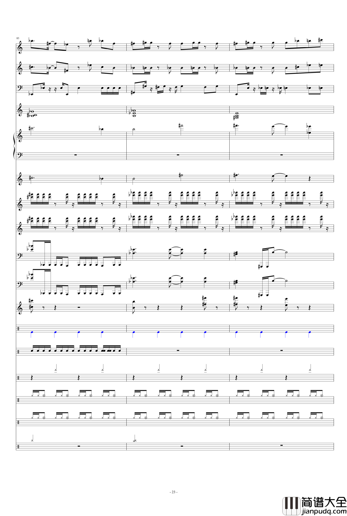 Only_my_railgun钢琴谱_总谱_fripSide