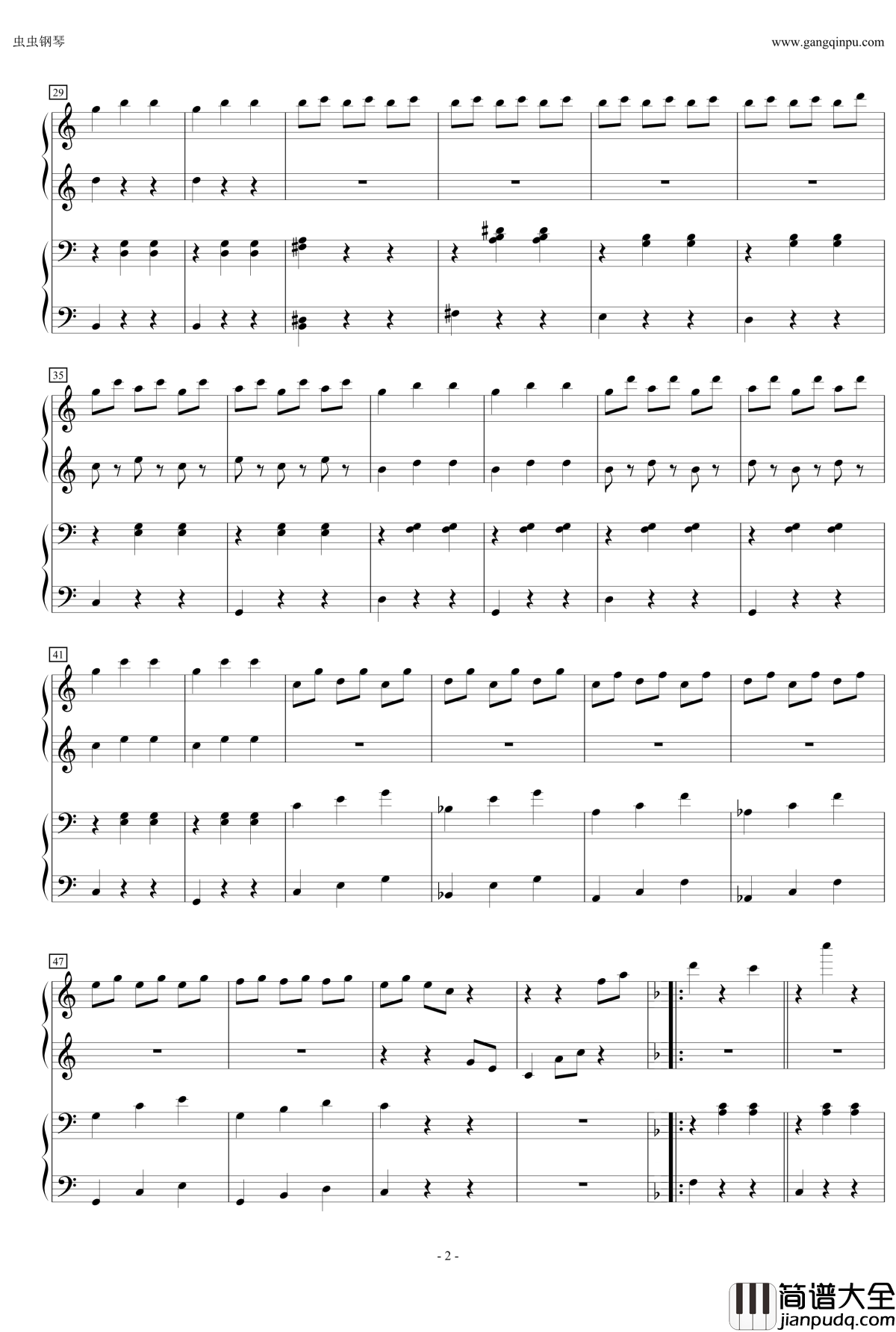 溜冰圓舞曲四爪钢琴谱_瓦尔德退费尔_Emil_Waldteufel