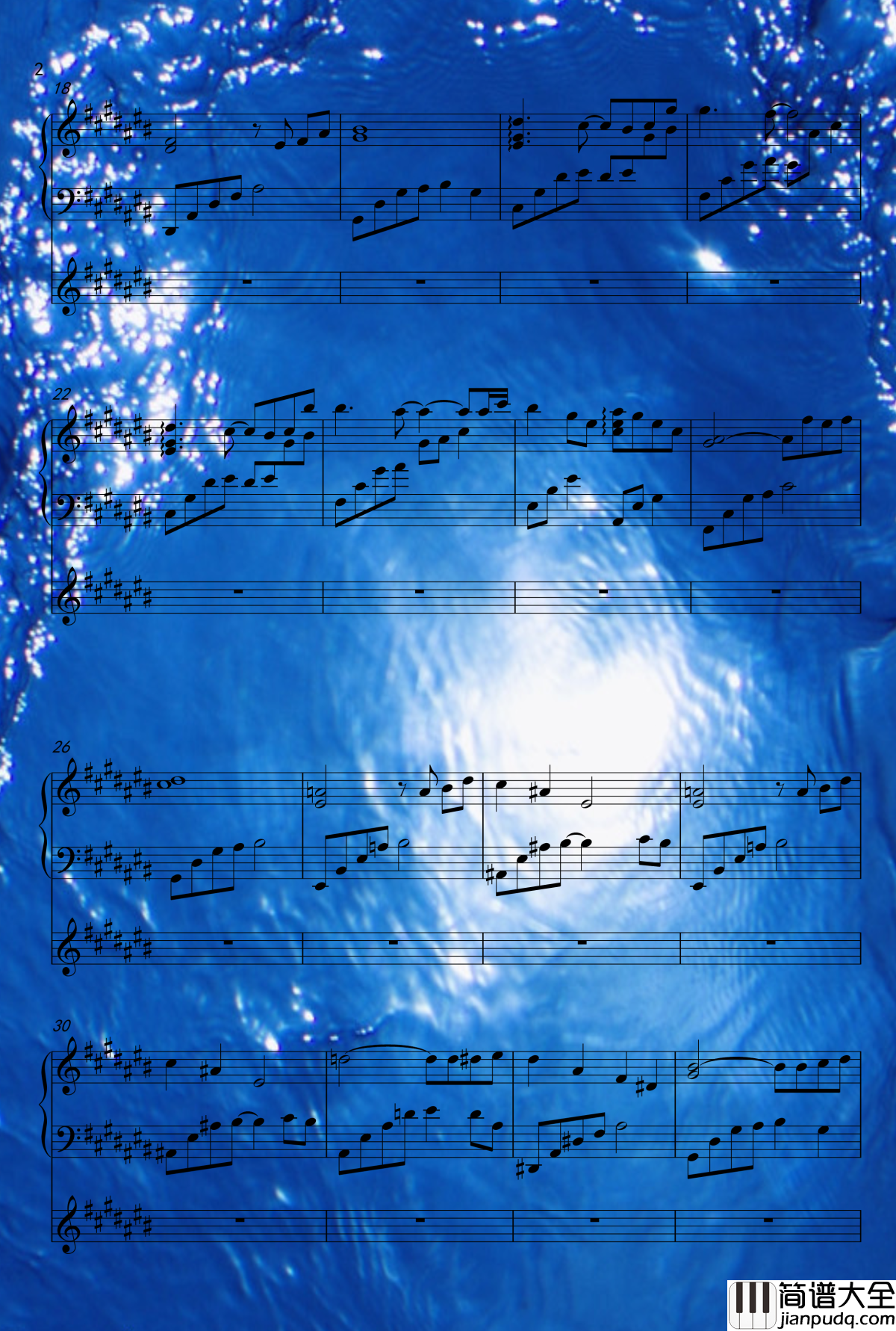 时光的河流钢琴谱_建峰