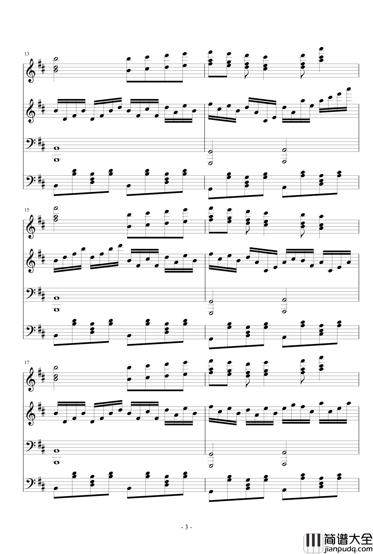 极品钢琴高手练习曲1钢琴谱_晴空之歌_瑜乐星