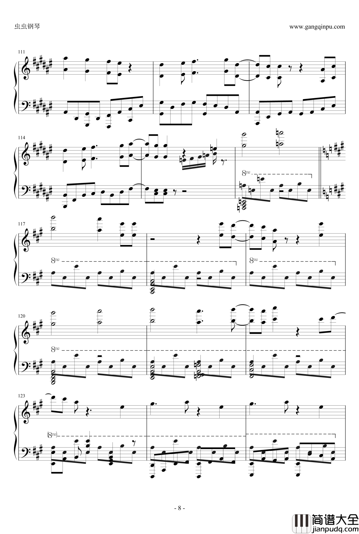 魔法少女伊莉雅op钢琴谱_Starlog_ENE