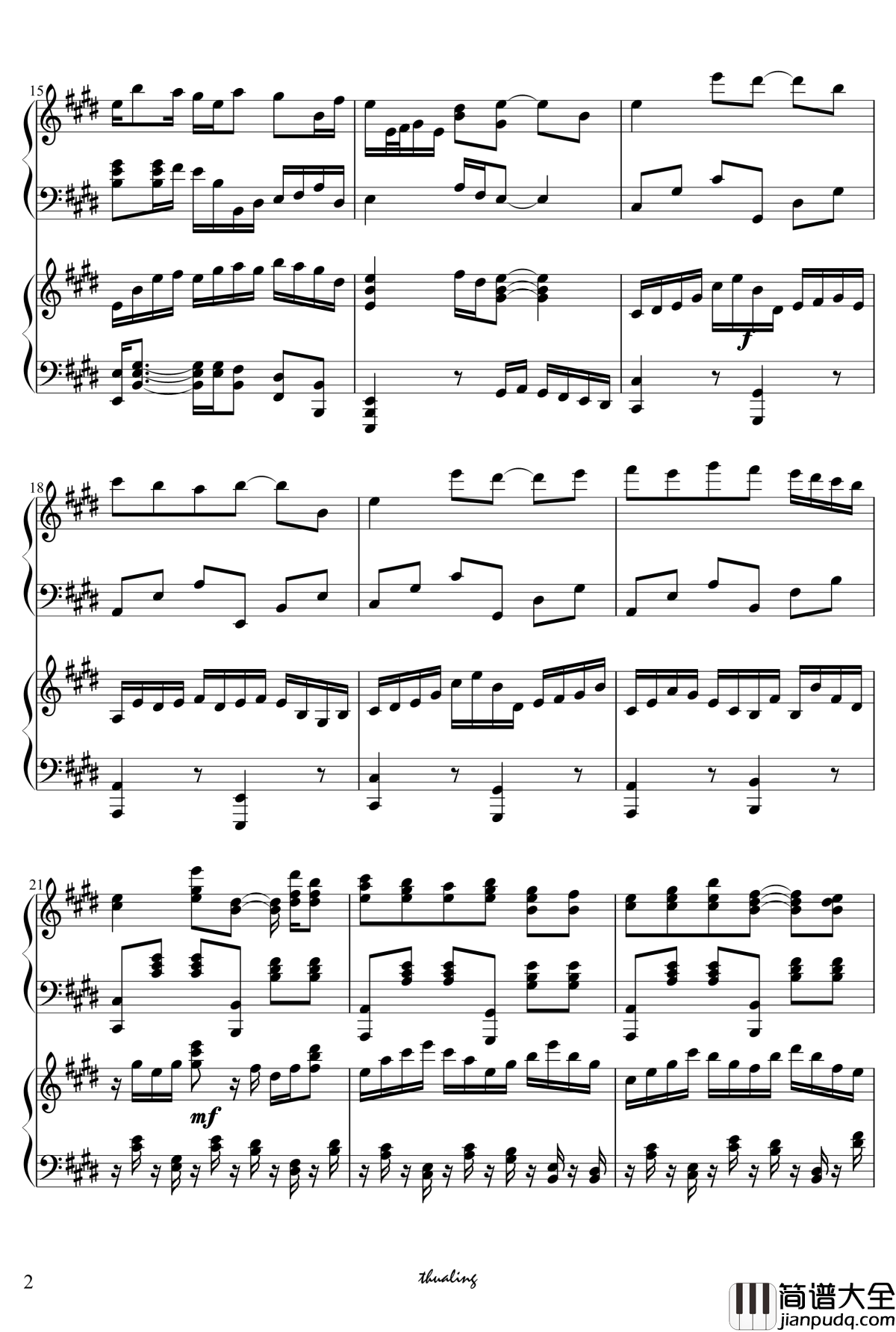 BILIBILI入站歌钢琴谱_双钢琴_飞剑