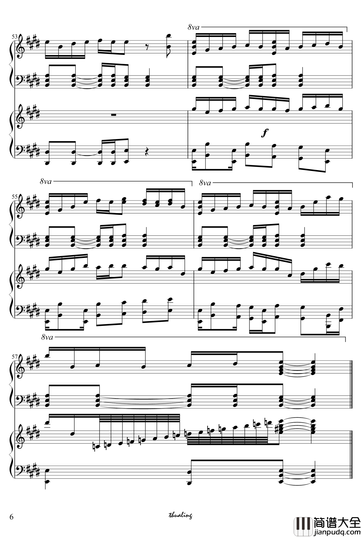 BILIBILI入站歌钢琴谱_双钢琴_飞剑