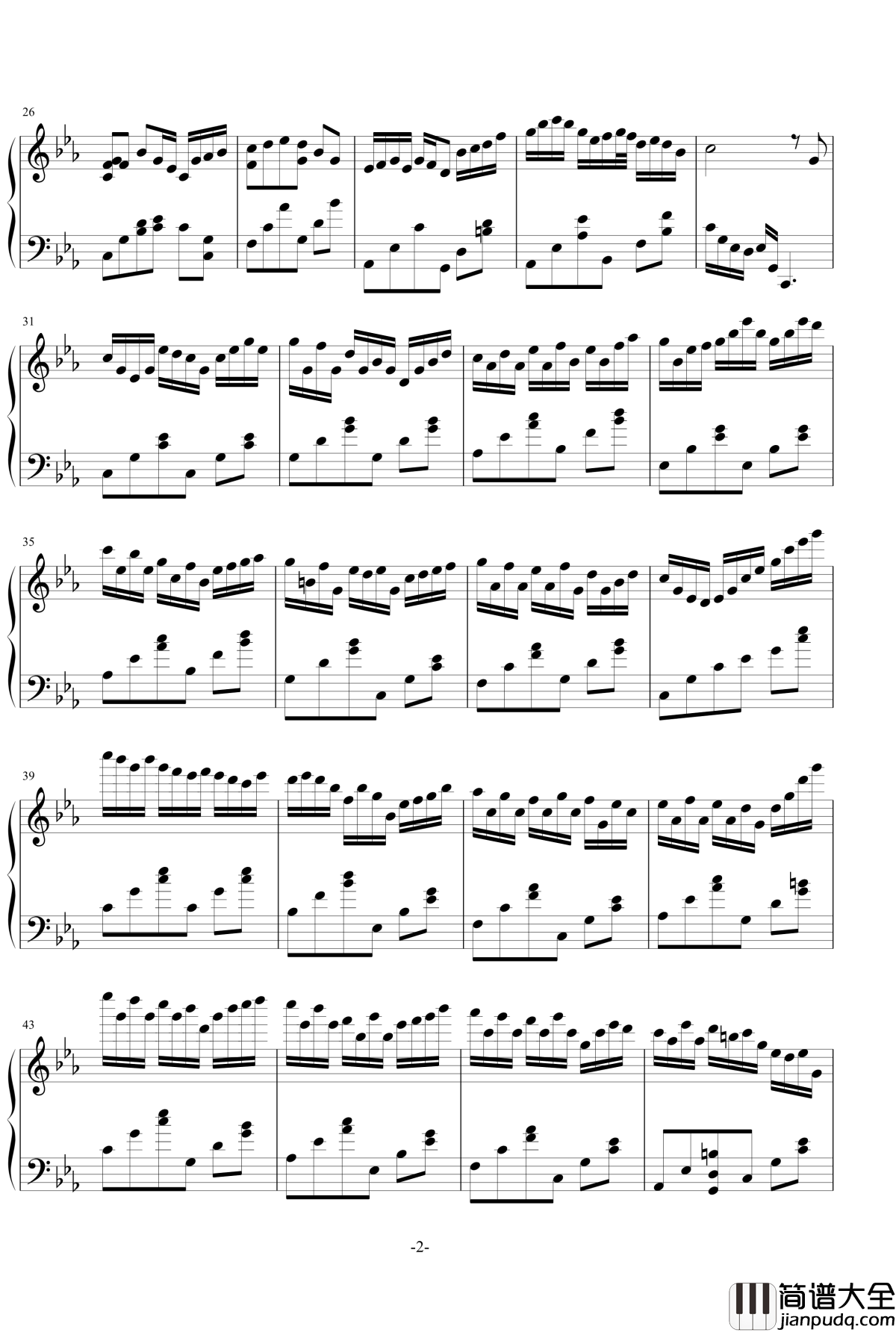 梦幻曲7孤独钢琴谱_as2134