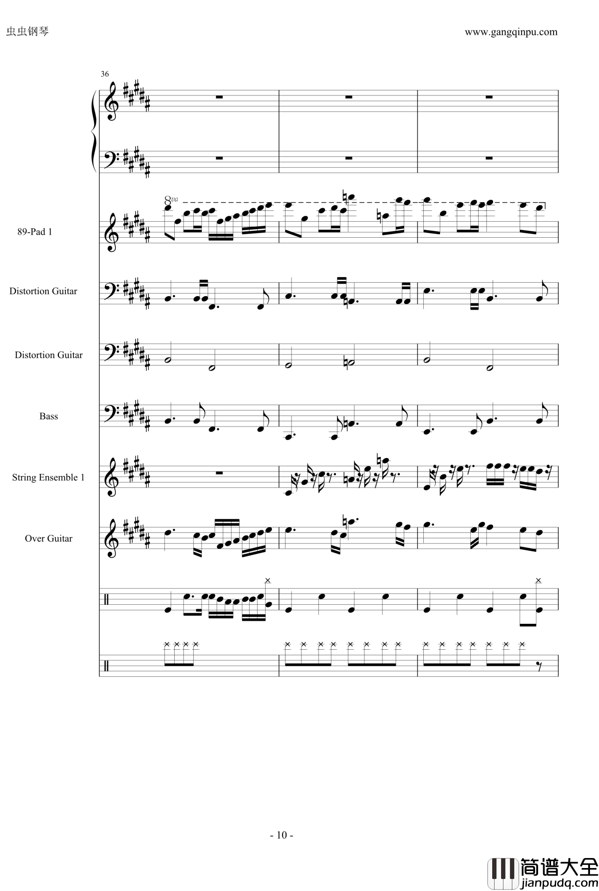 亡灵序曲钢琴谱_总谱_魔兽争霸