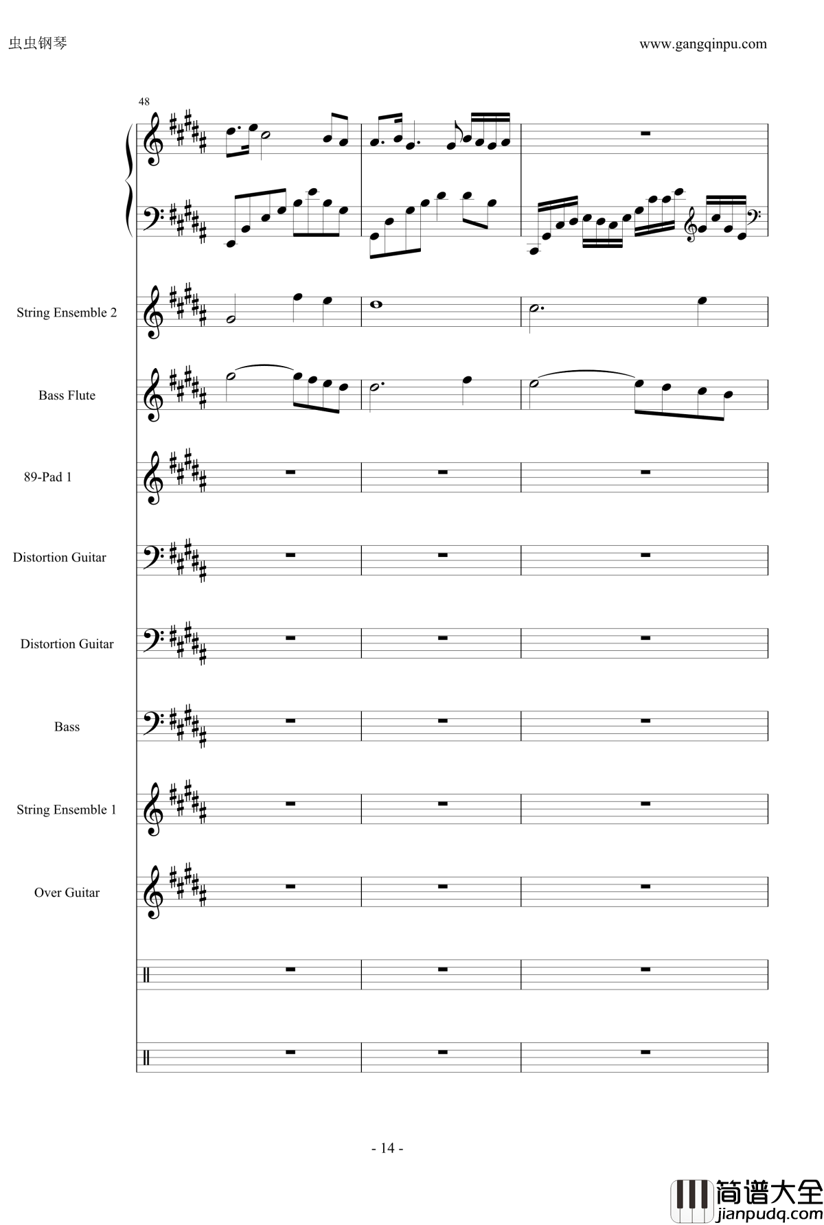 亡灵序曲钢琴谱_总谱_魔兽争霸