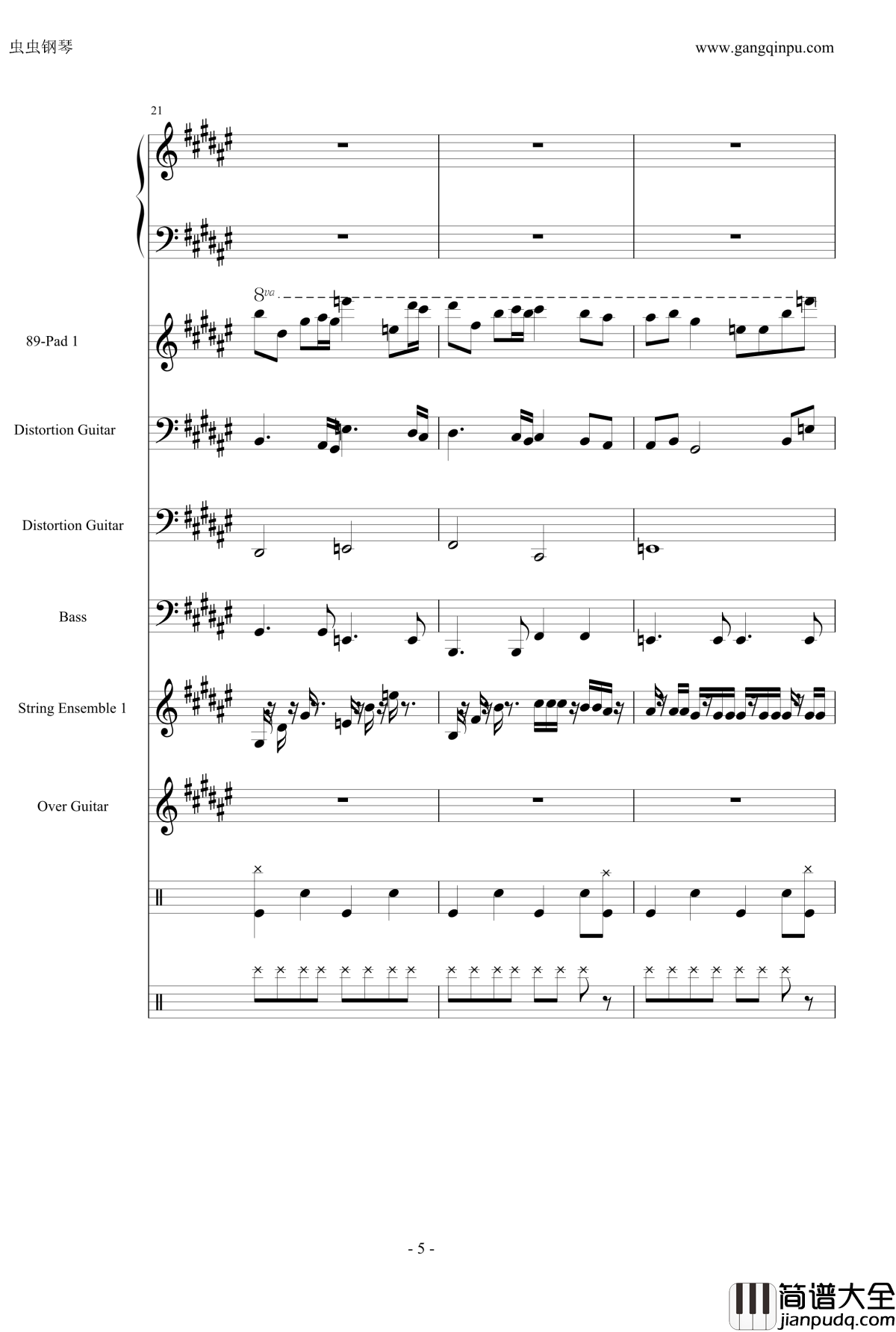 亡灵序曲钢琴谱_总谱_魔兽争霸