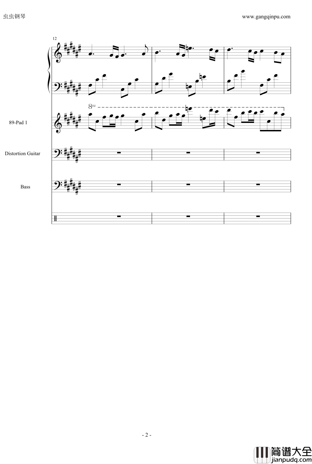 亡灵序曲钢琴谱_总谱_魔兽争霸