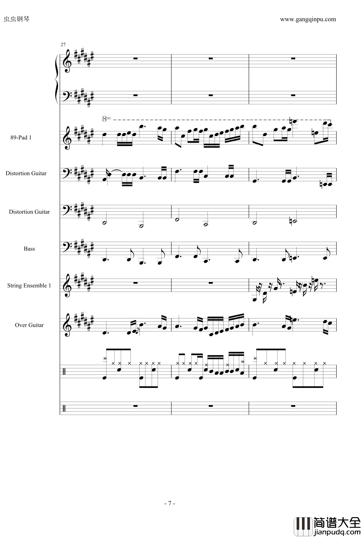 亡灵序曲钢琴谱_总谱_魔兽争霸