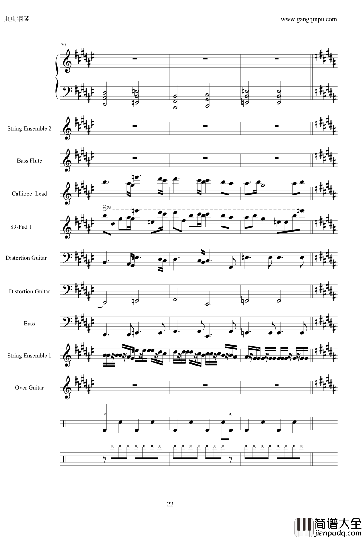 亡灵序曲钢琴谱_总谱_魔兽争霸