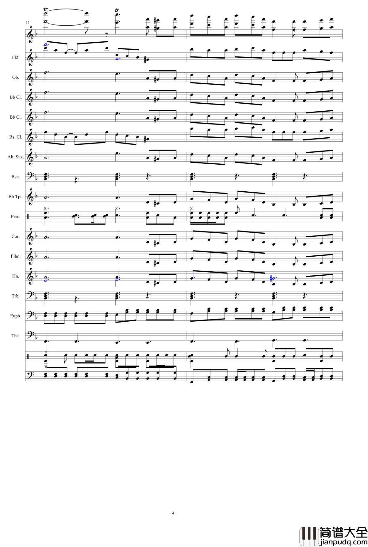 浮夸钢琴谱_管乐总谱_陈奕迅