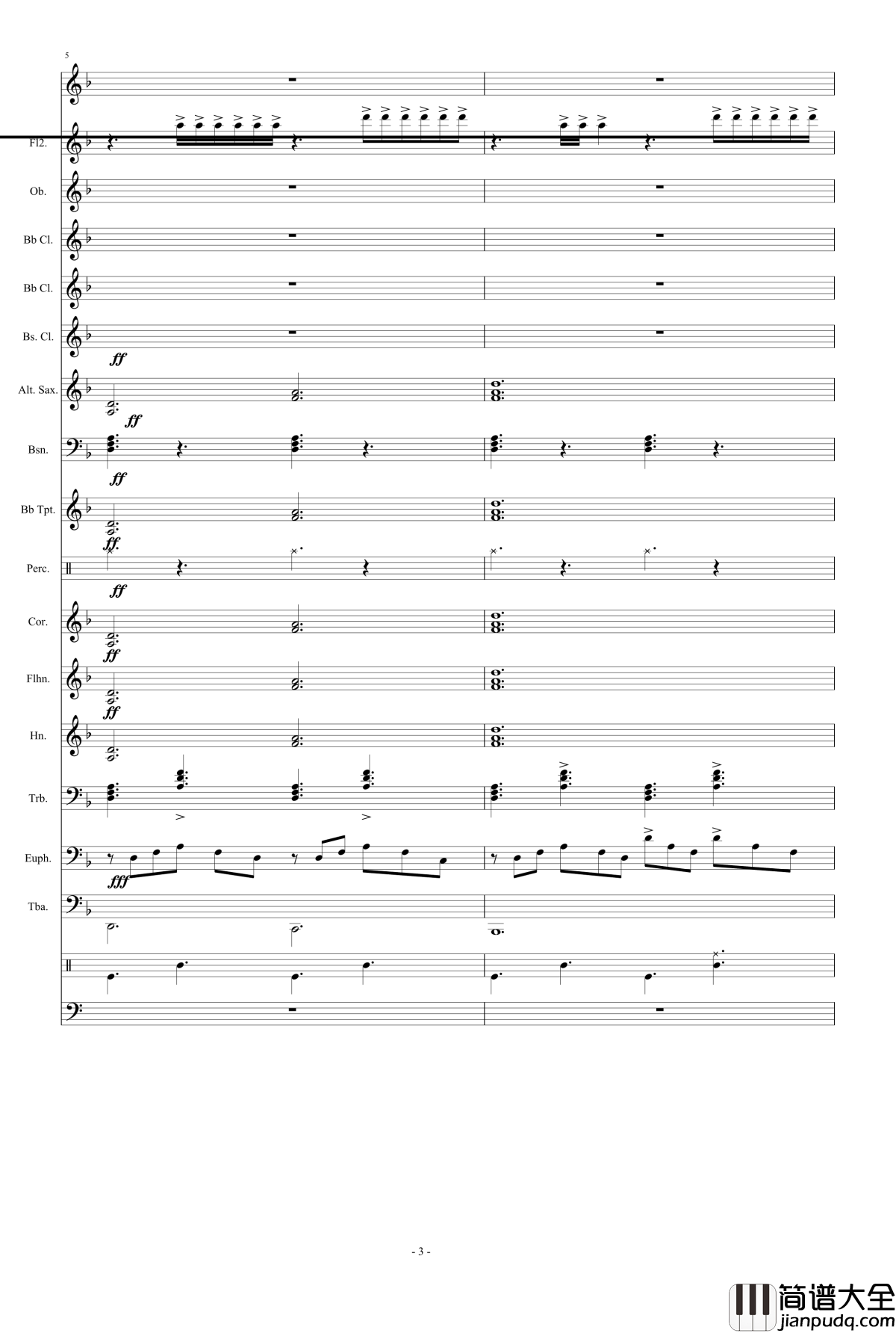 浮夸钢琴谱_管乐总谱_陈奕迅