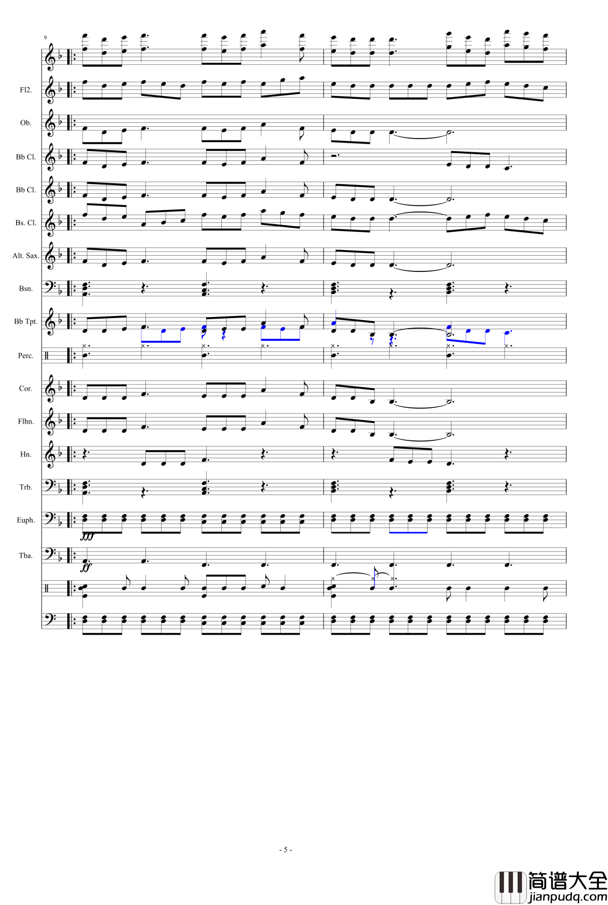 浮夸钢琴谱_管乐总谱_陈奕迅