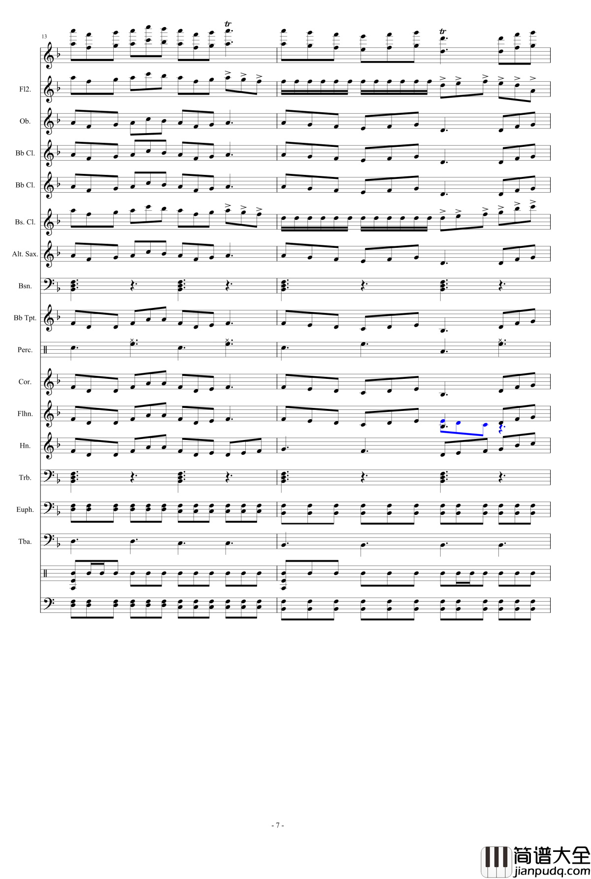 浮夸钢琴谱_管乐总谱_陈奕迅