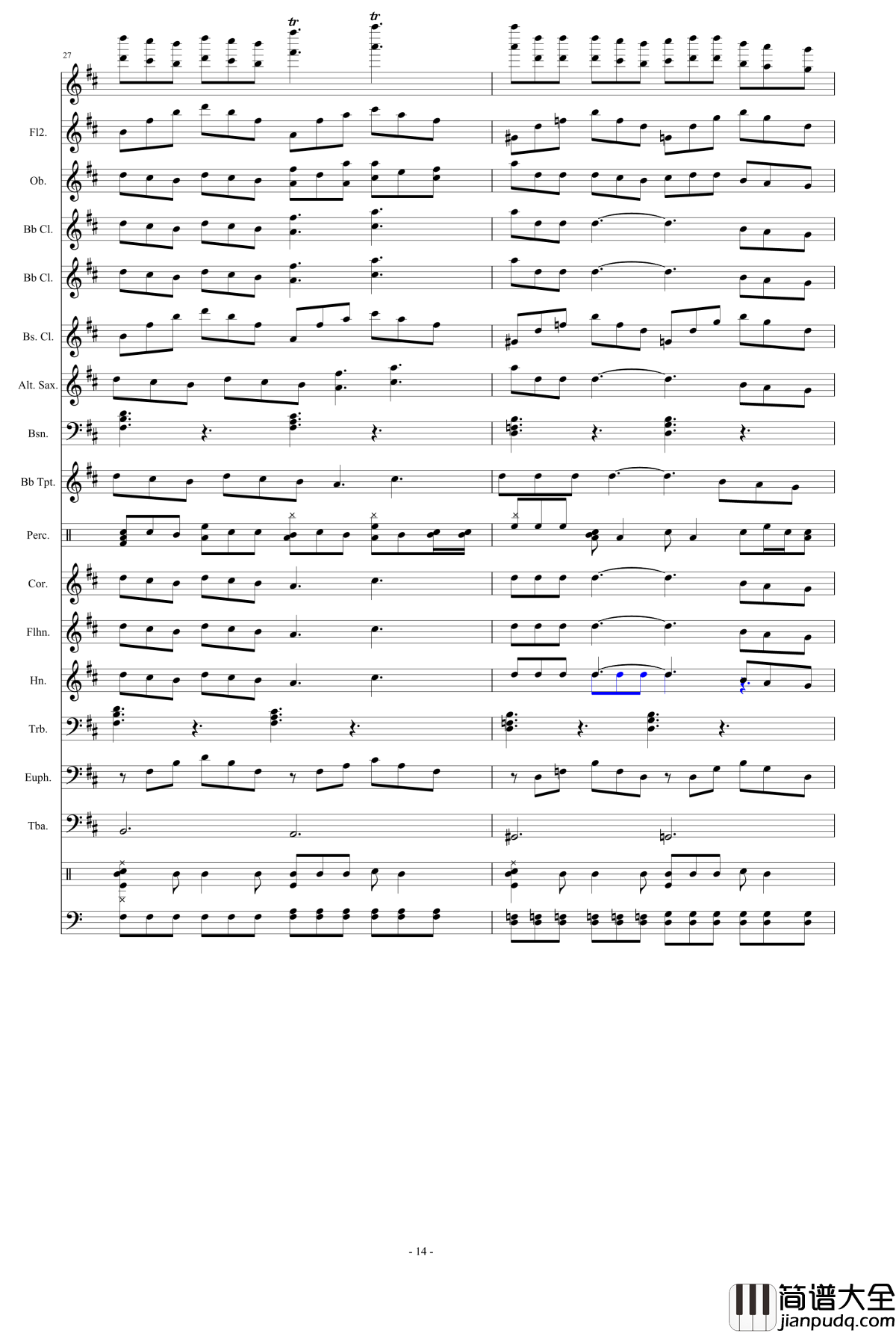 浮夸钢琴谱_管乐总谱_陈奕迅