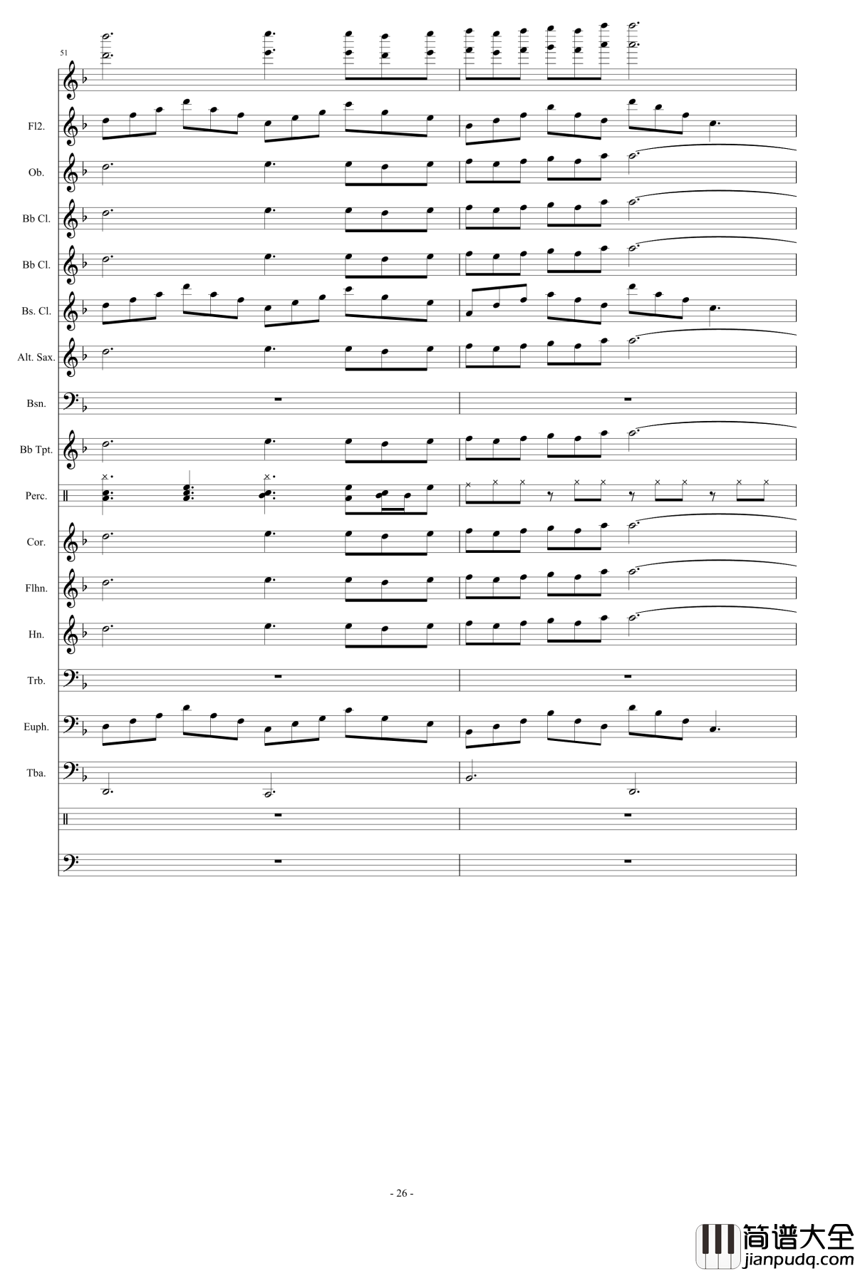 浮夸钢琴谱_管乐总谱_陈奕迅