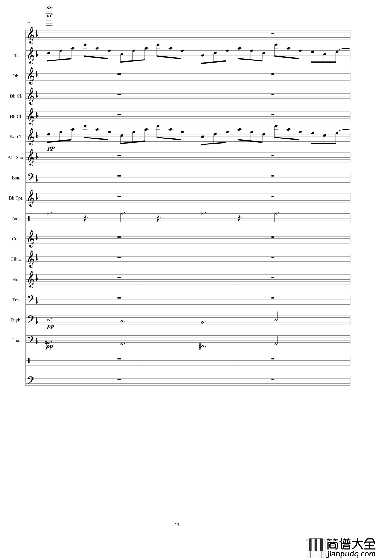 浮夸钢琴谱_管乐总谱_陈奕迅