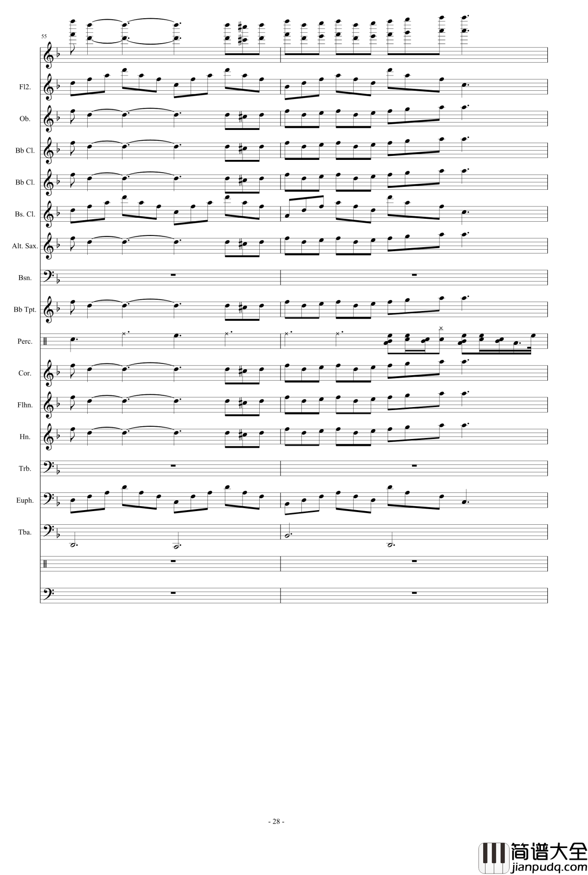 浮夸钢琴谱_管乐总谱_陈奕迅