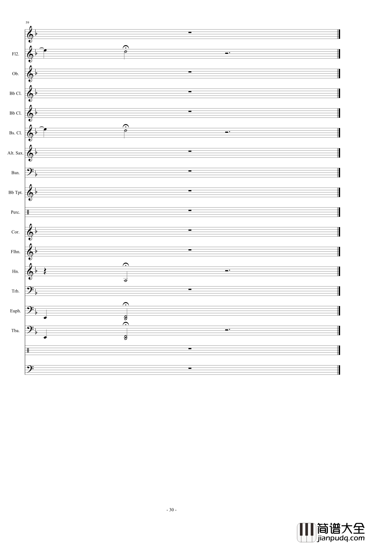 浮夸钢琴谱_管乐总谱_陈奕迅