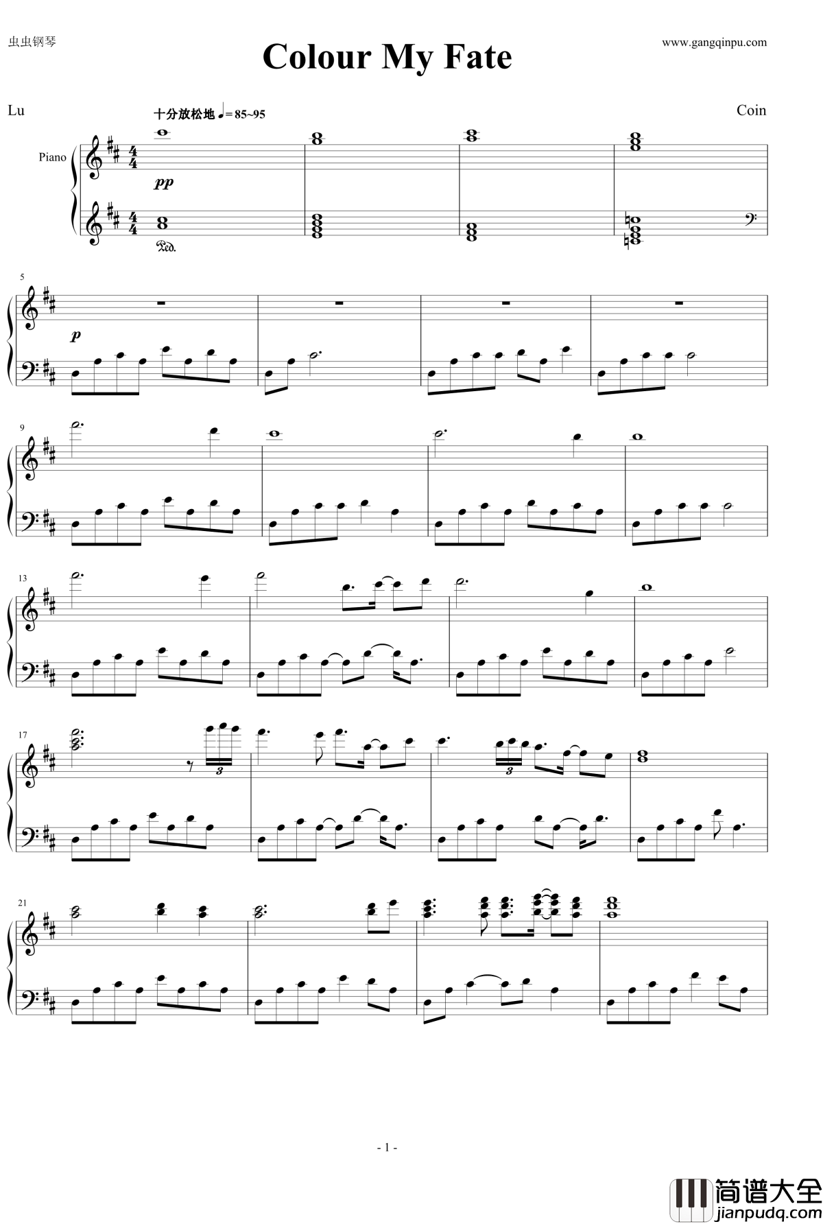 Colour_My_Fate钢琴谱_Coin