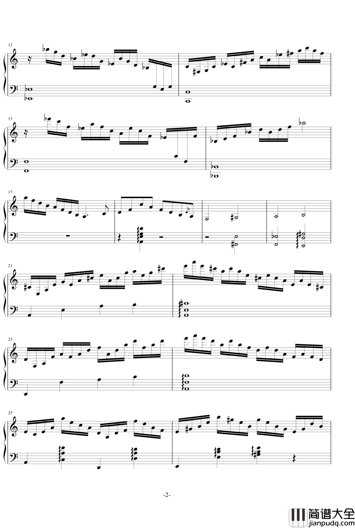 浪漫练习曲钢琴谱_乐之琴