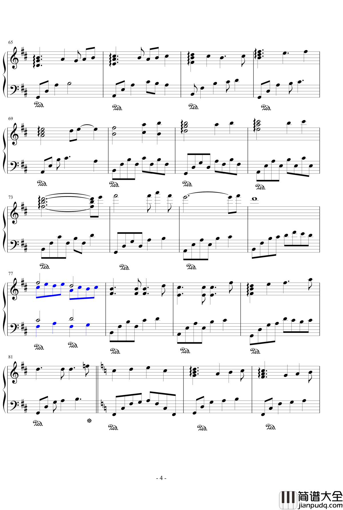 祝福钢琴谱_2506022491