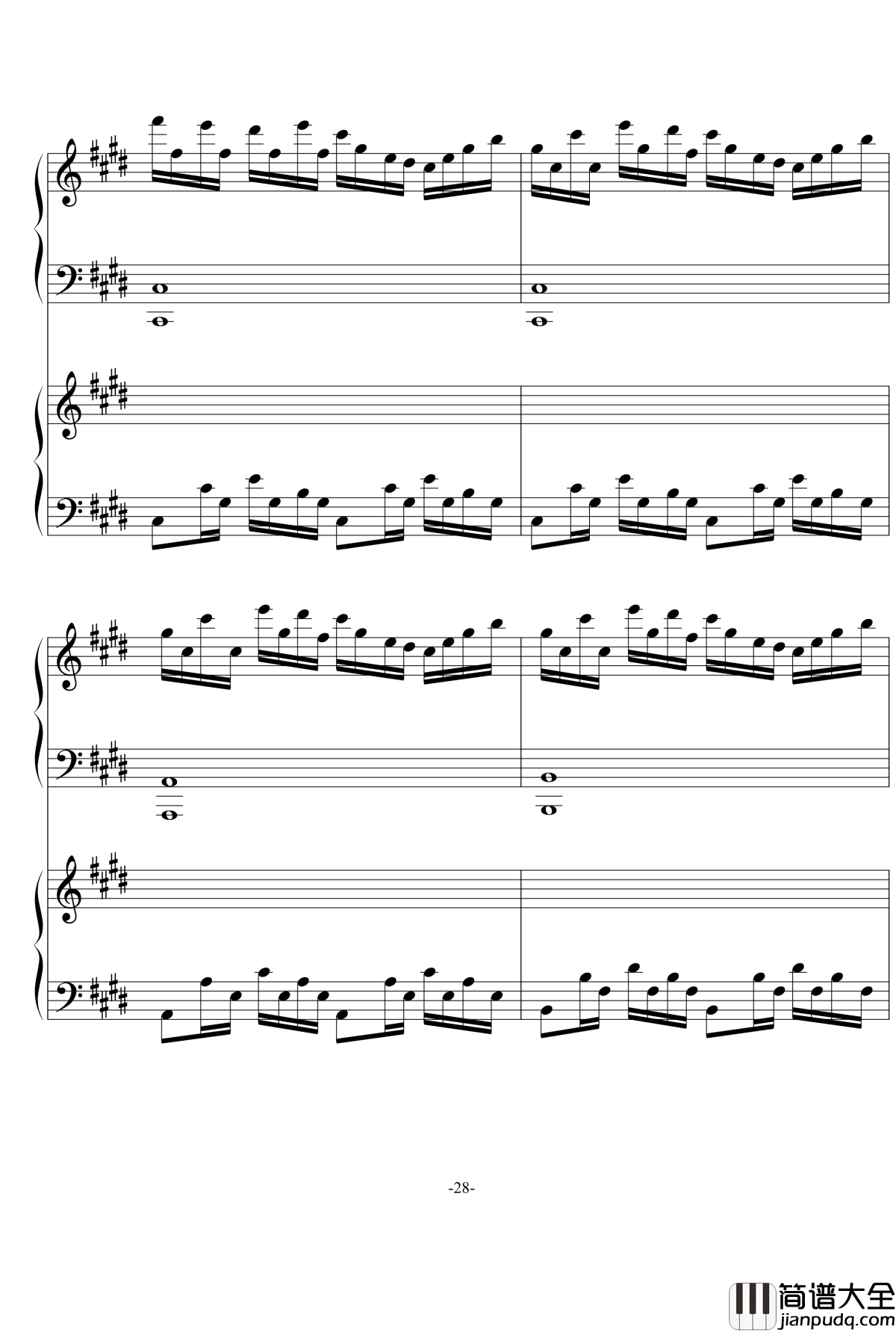 悲伤の日暮记忆钢琴谱_as2134