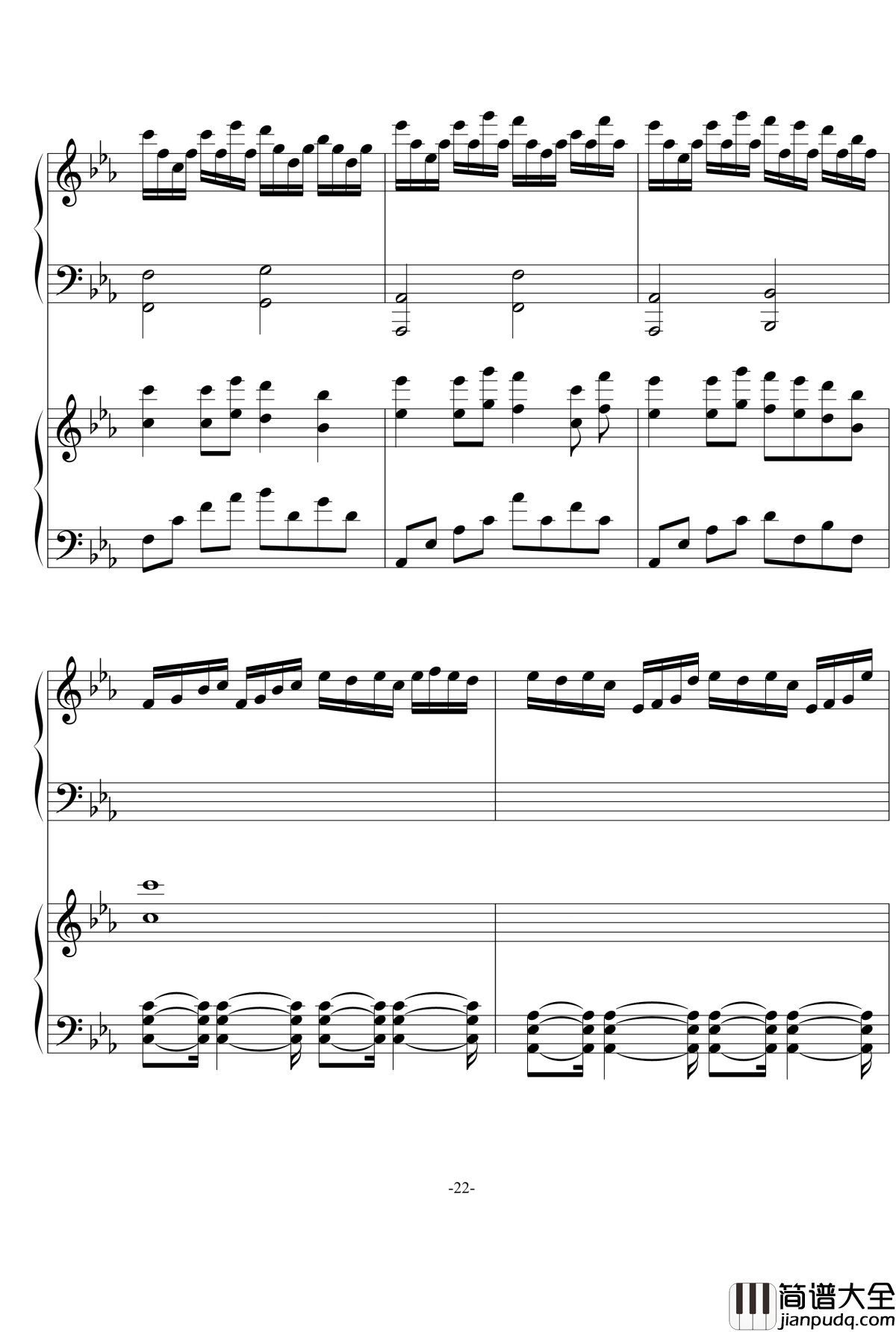 悲伤の日暮记忆钢琴谱_as2134