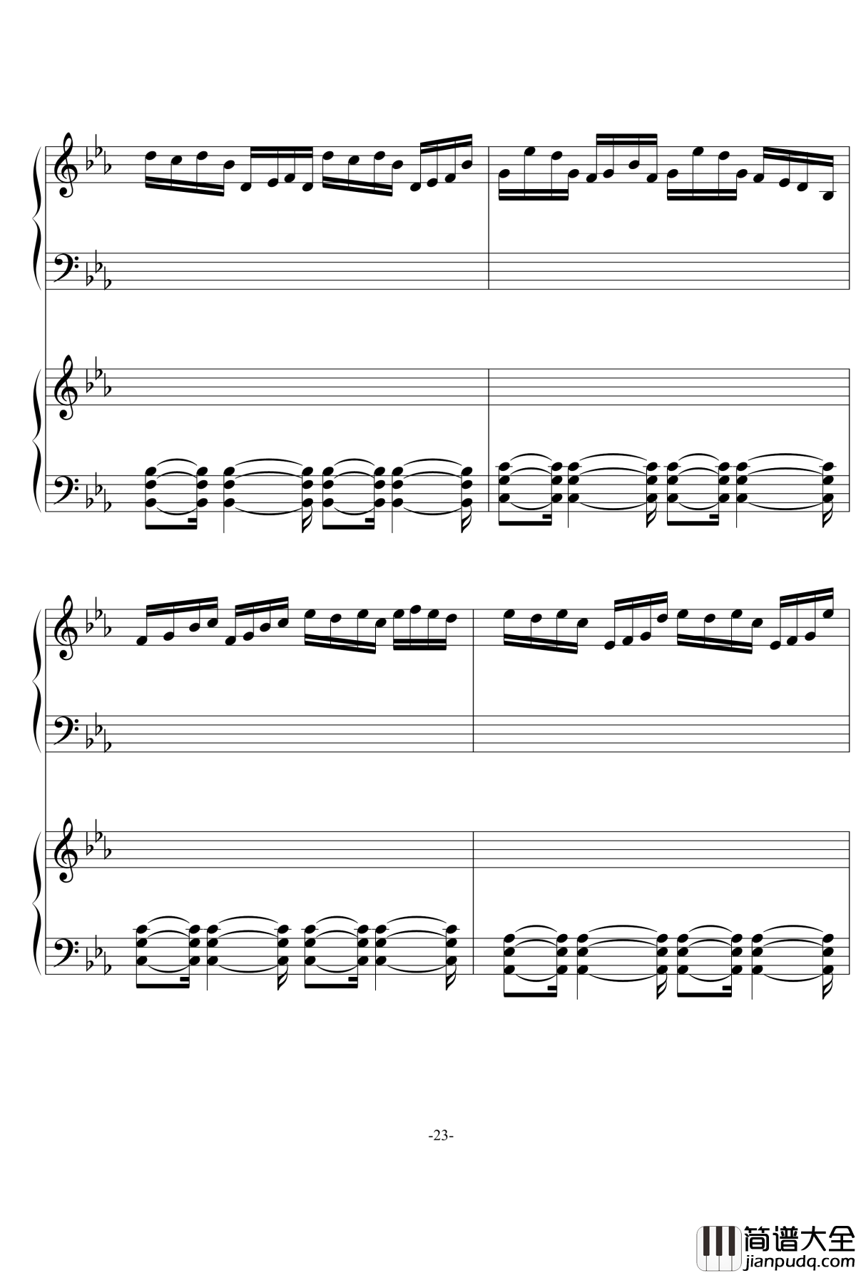 悲伤の日暮记忆钢琴谱_as2134