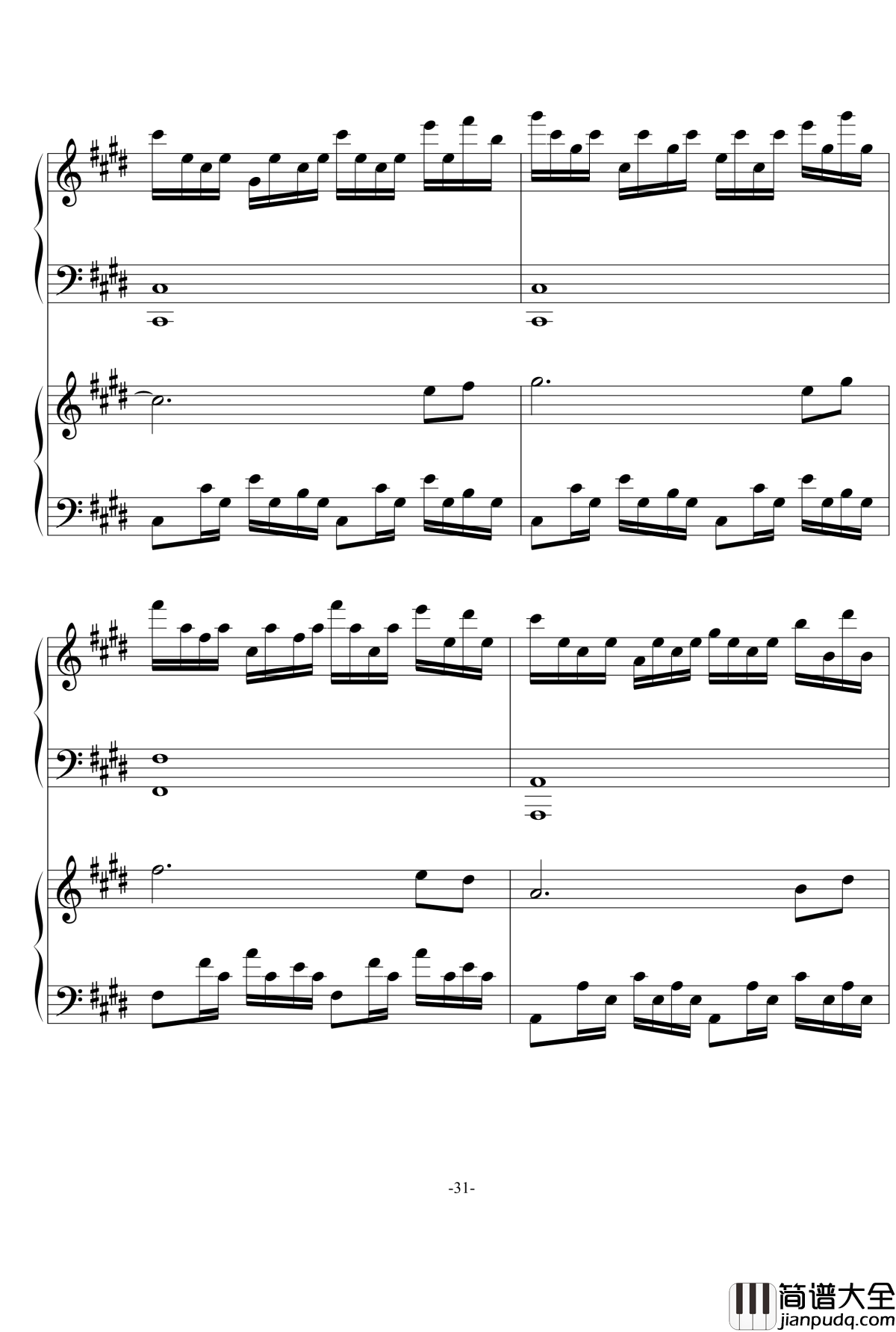 悲伤の日暮记忆钢琴谱_as2134