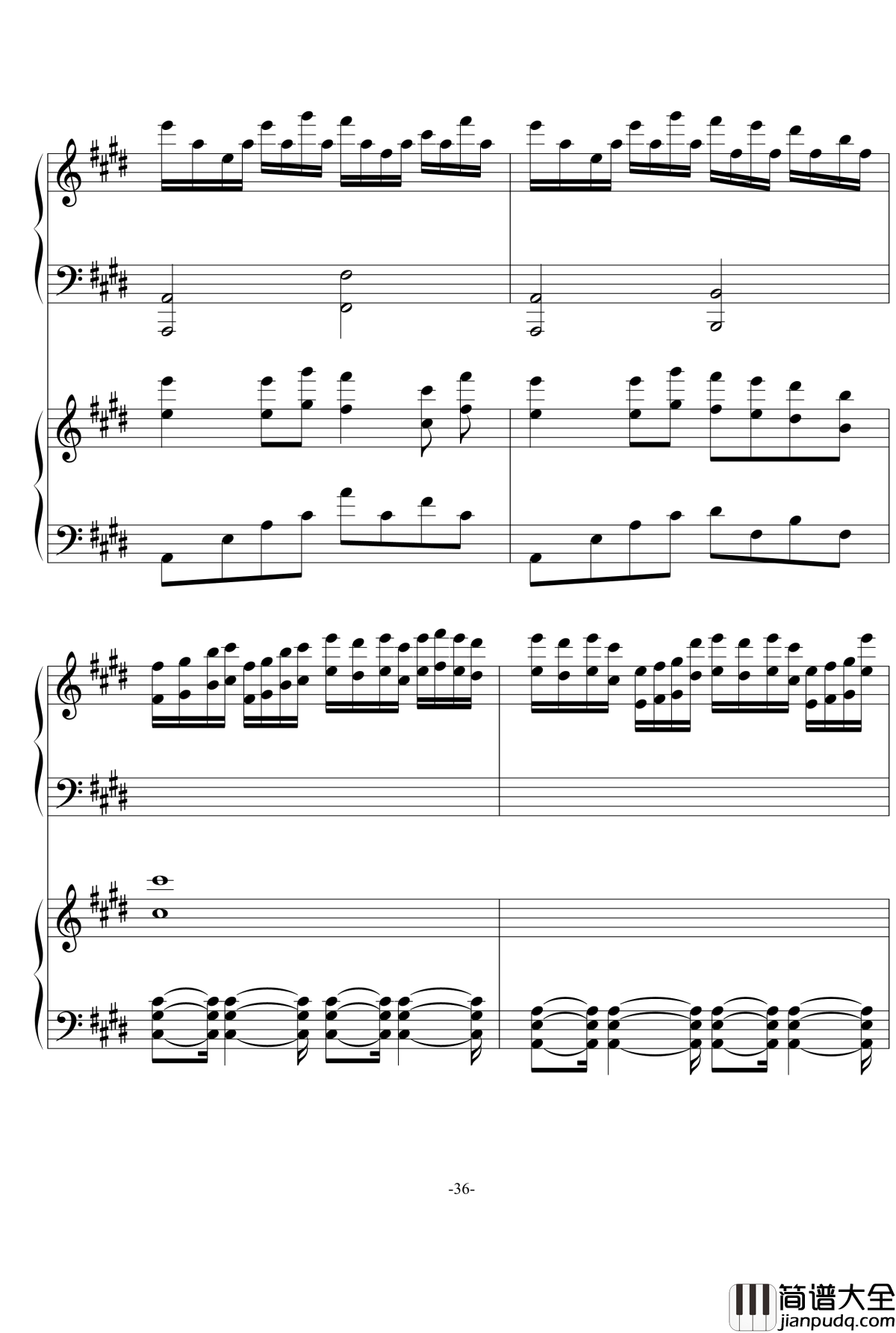 悲伤の日暮记忆钢琴谱_as2134