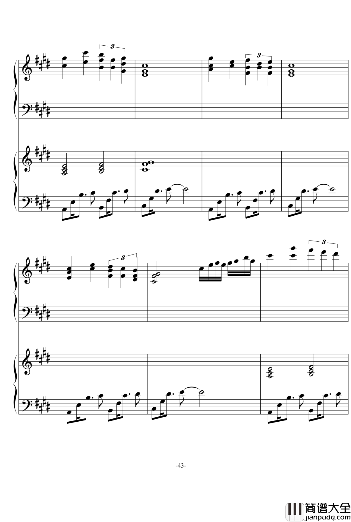 悲伤の日暮记忆钢琴谱_as2134