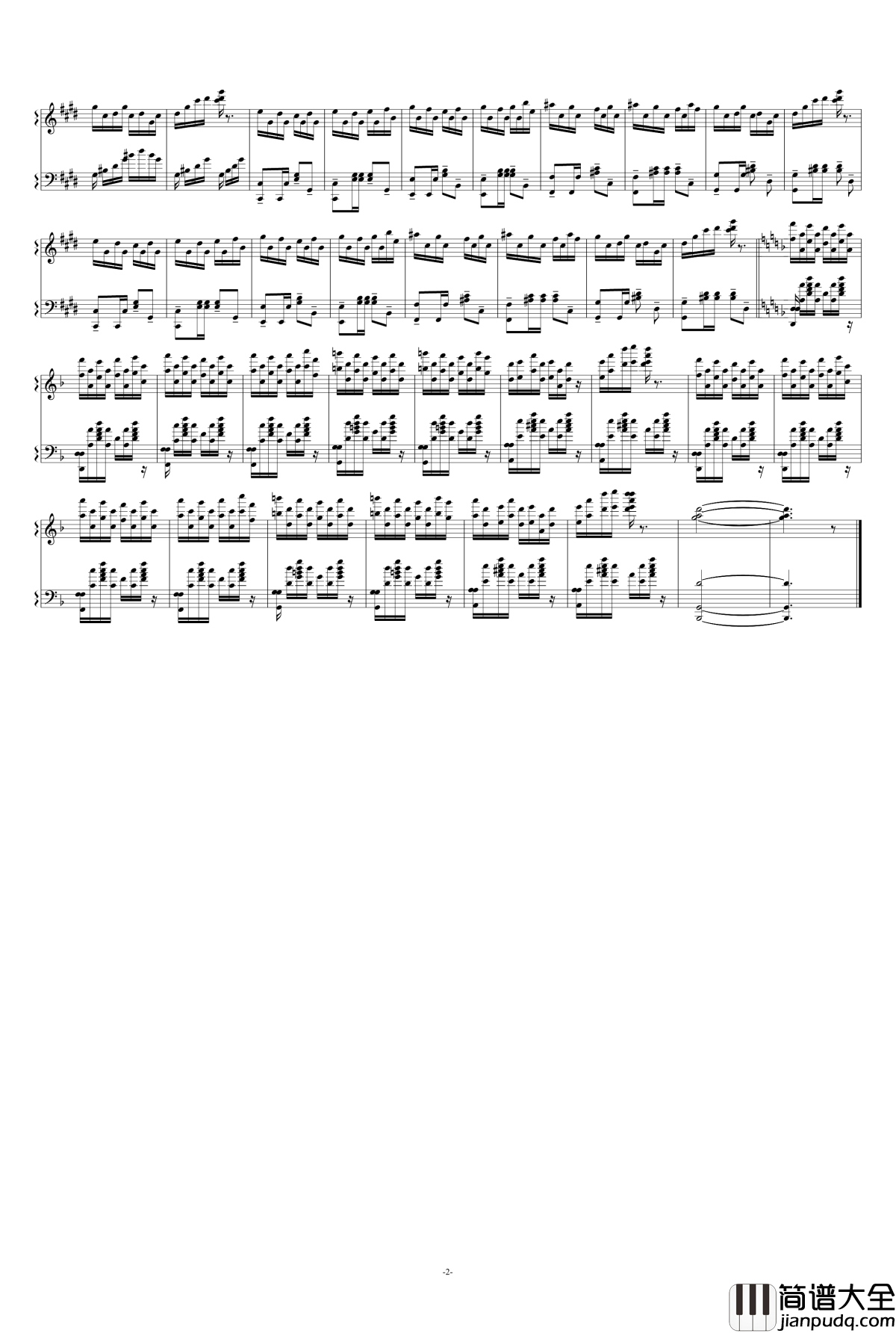 失落的天空钢琴谱_as2134