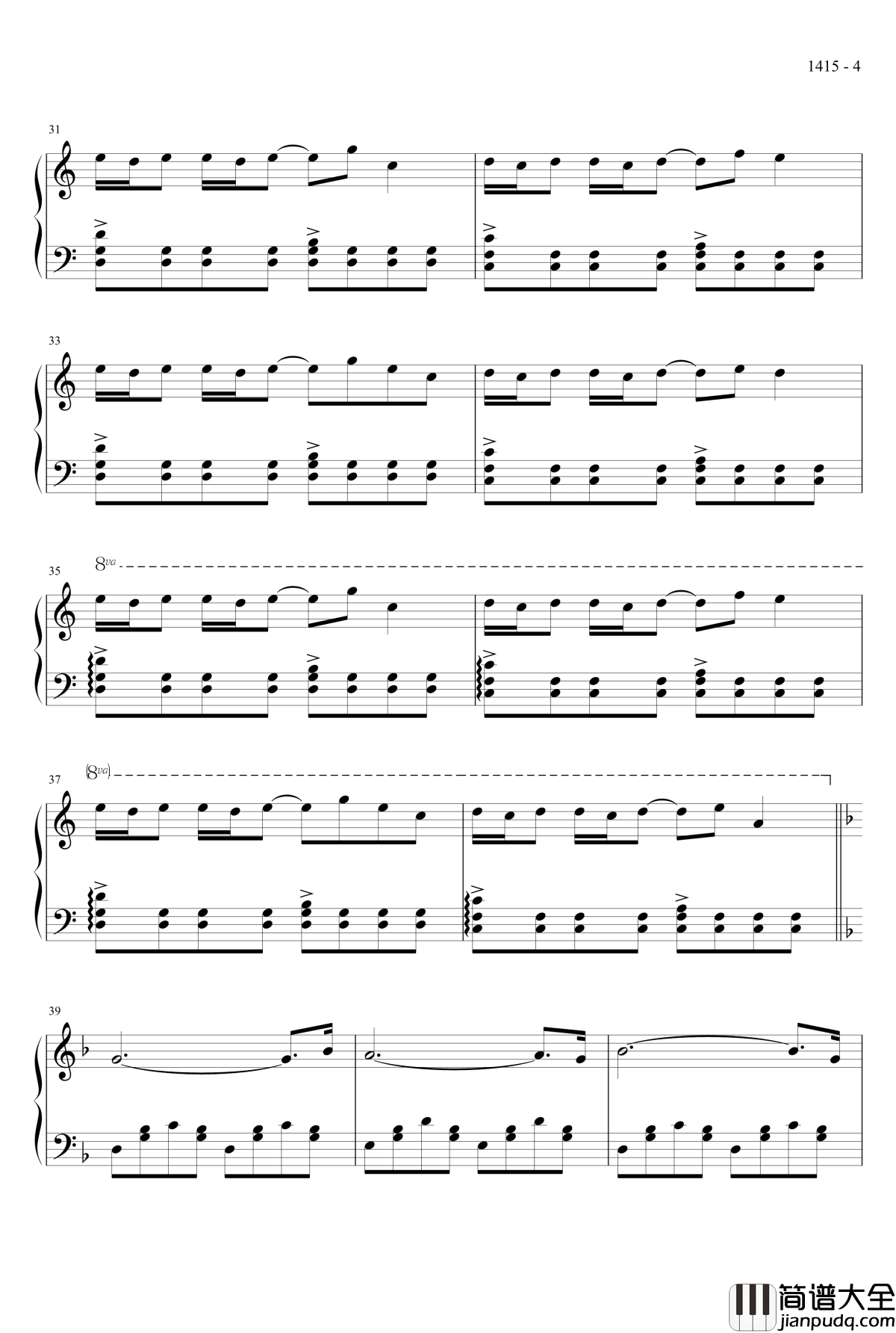 林荫大道钢琴谱_MrSHUM