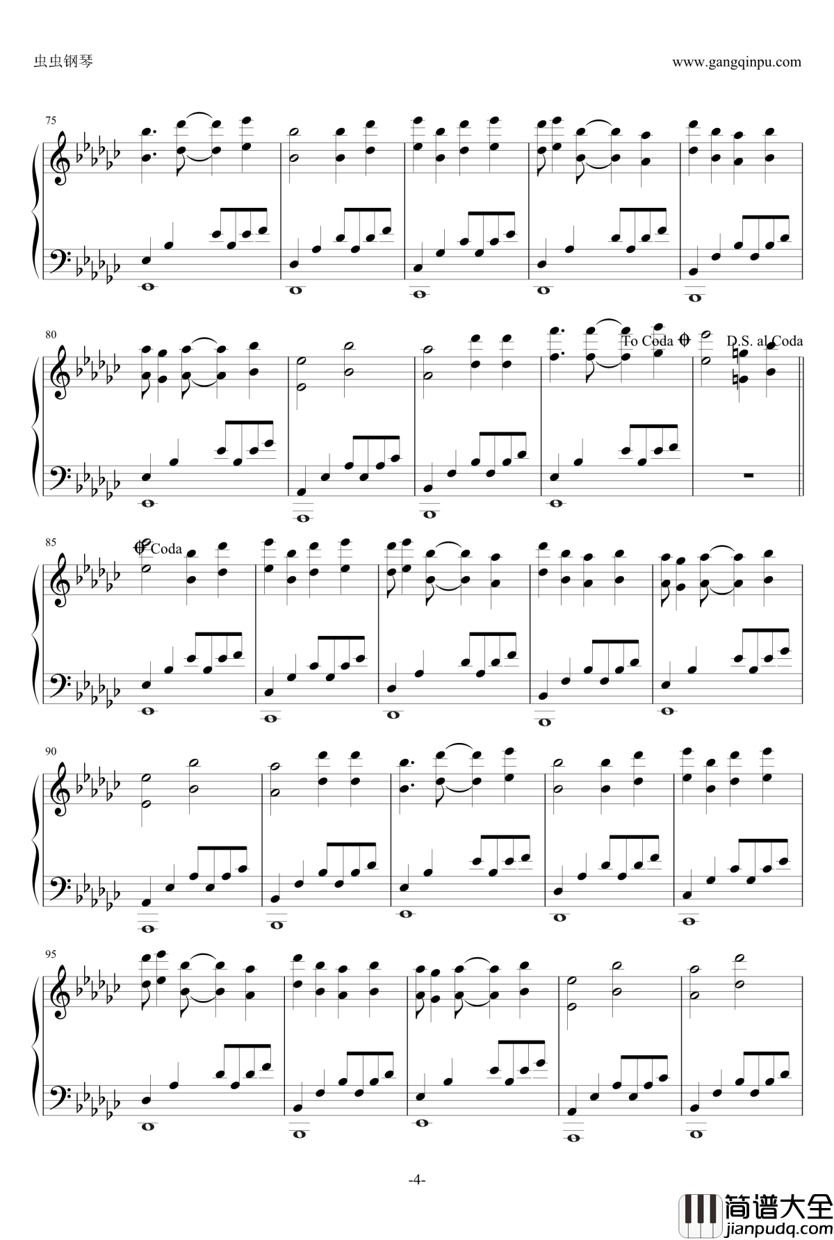 An_Evening_Calm钢琴谱_fripSide